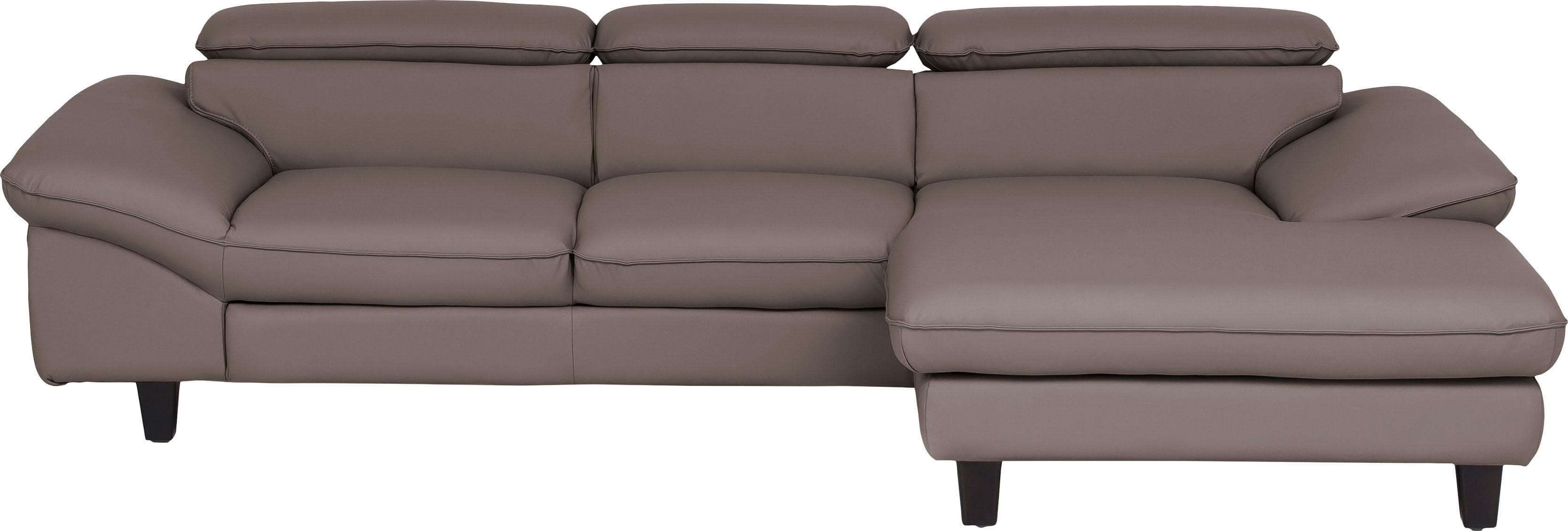 HOME AFFAIRE Ecksofa Pilot L-Form elephant mit Kopfteilverstellung