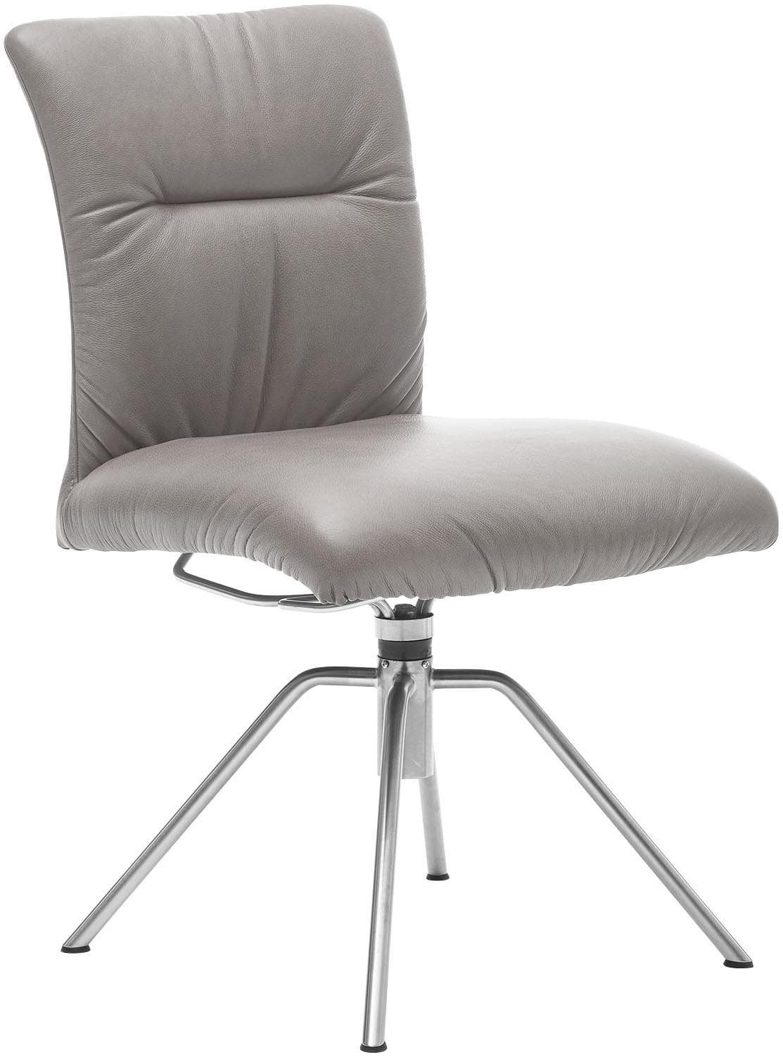 MUSTERRING Helmond 6600 Polsterstuhl Leder Edelstahl Silber