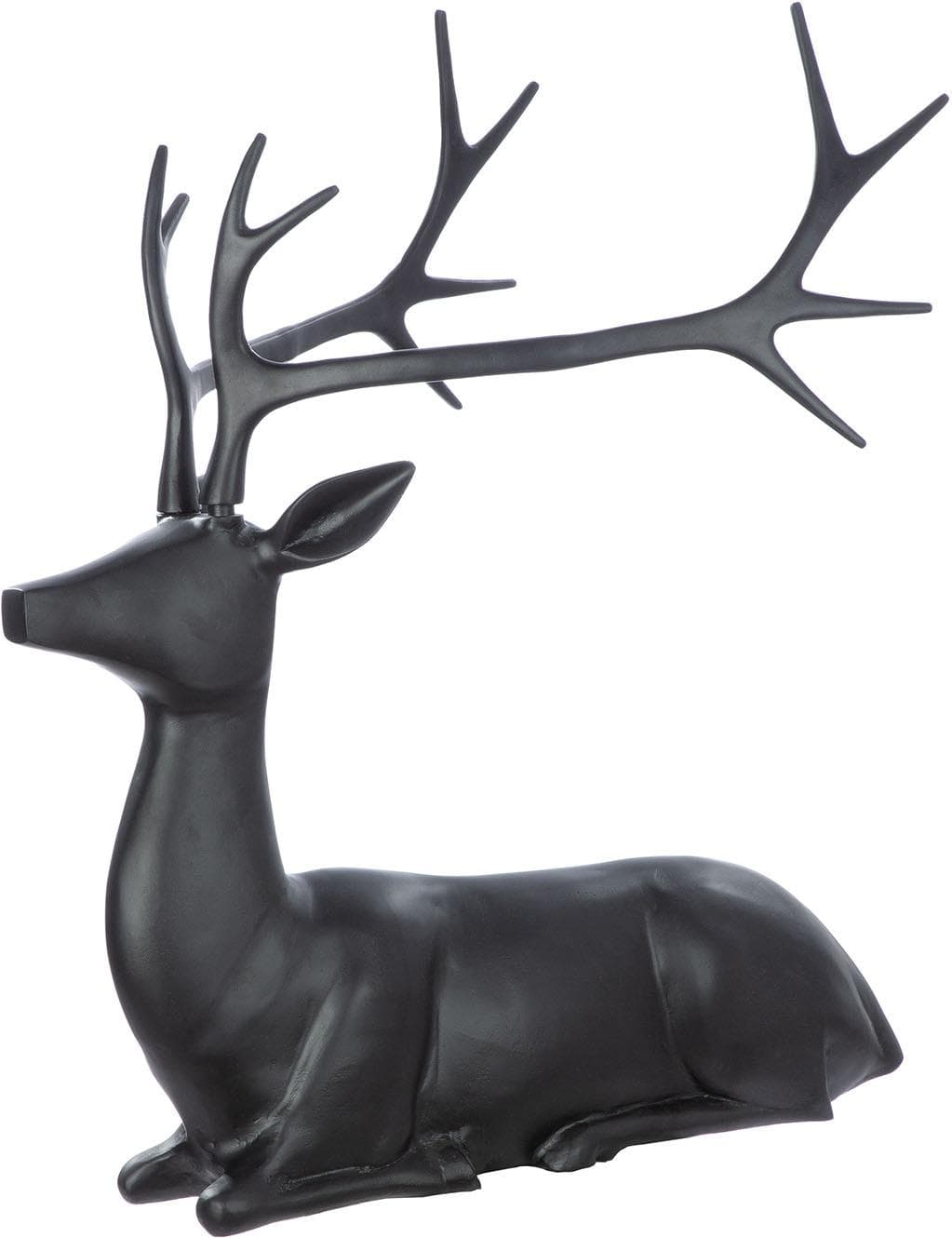 GILDE Skulptur Hirsch Ciervo Schwarz Aluminium Deko