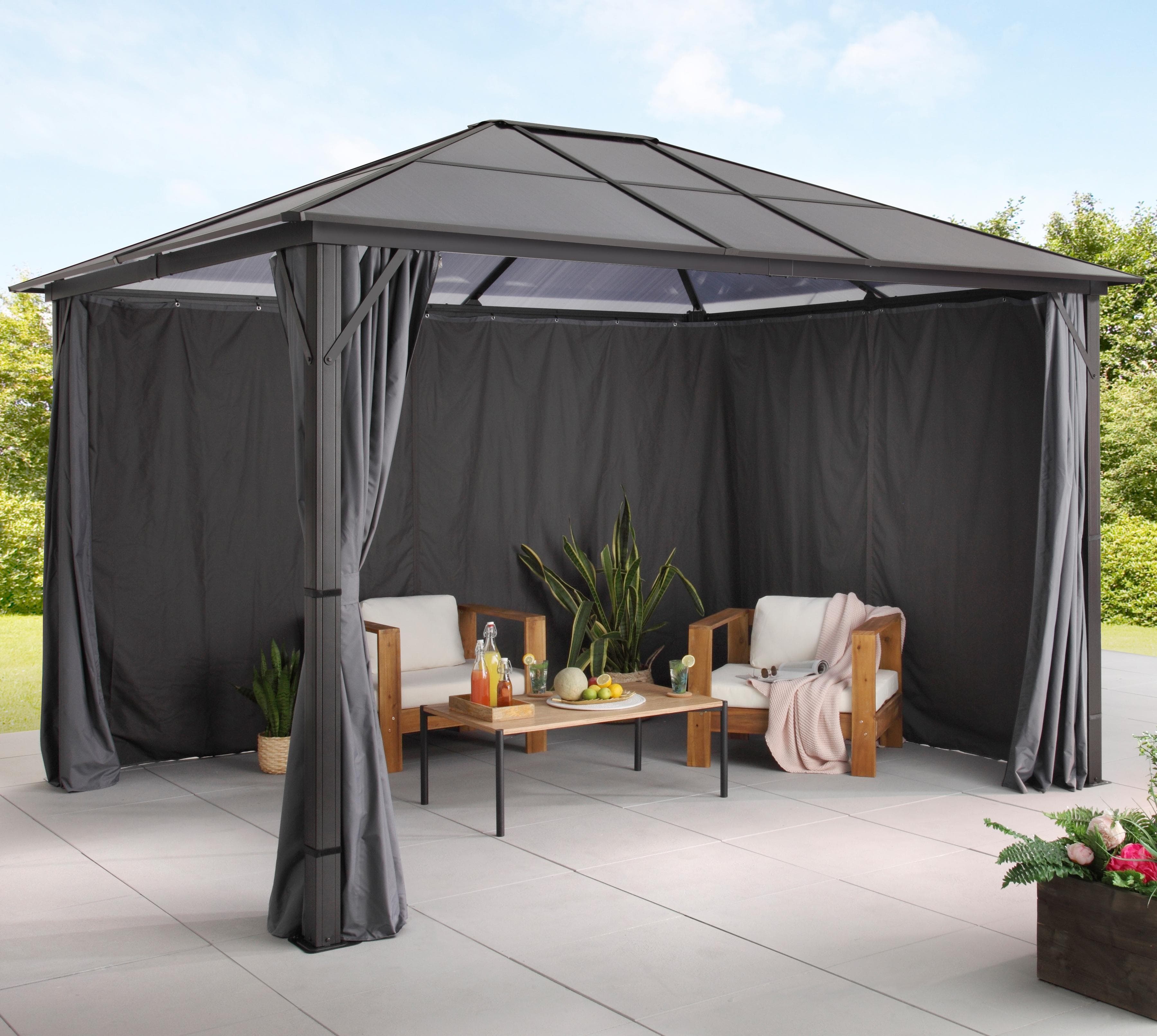 KONIFERA Pavillonseitenteil Aruba 2.0 Grau Polyester