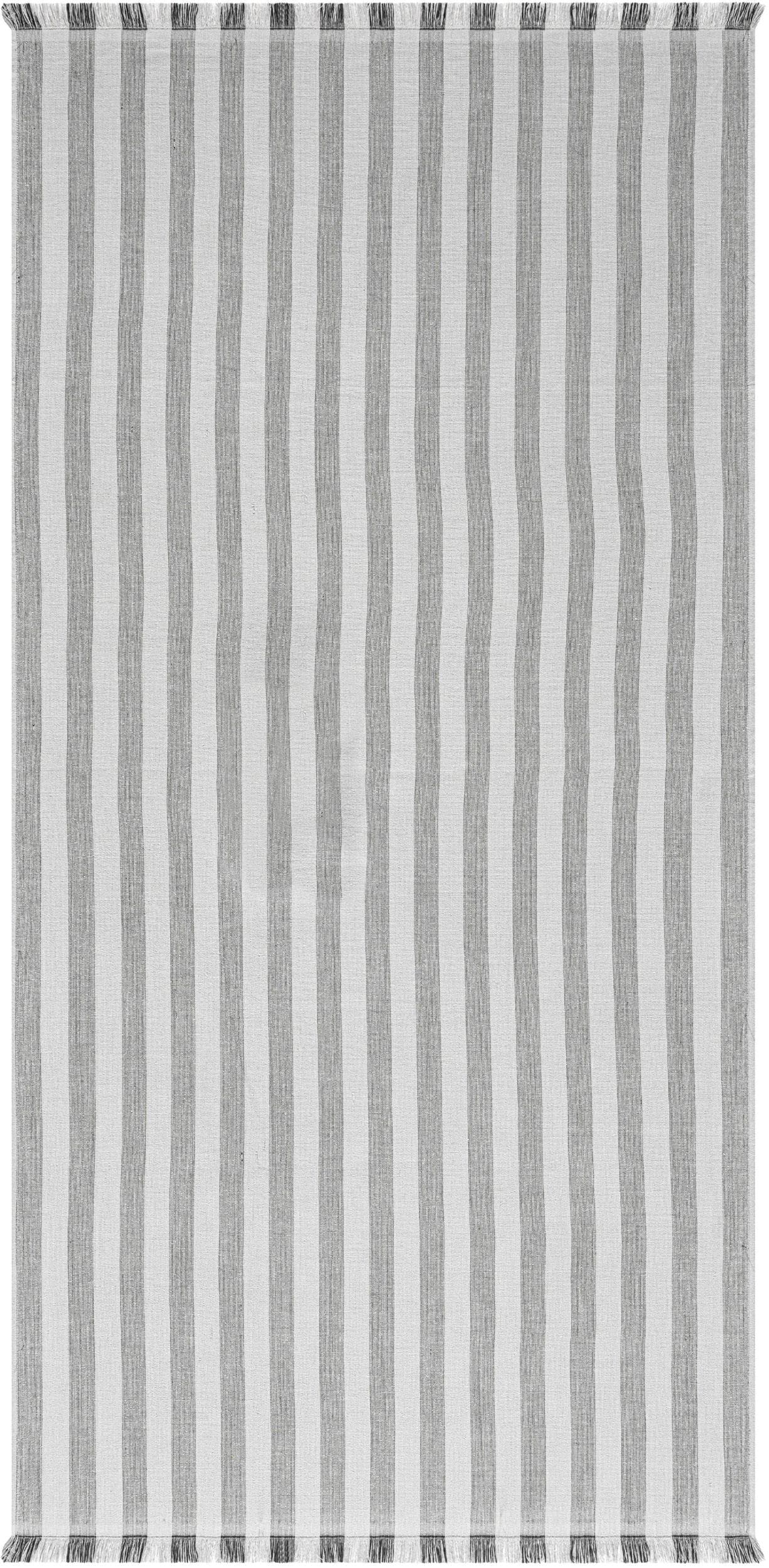 EGERIA Pestemal Strandtuch Dunkelgrau Gestreift 80x180cm