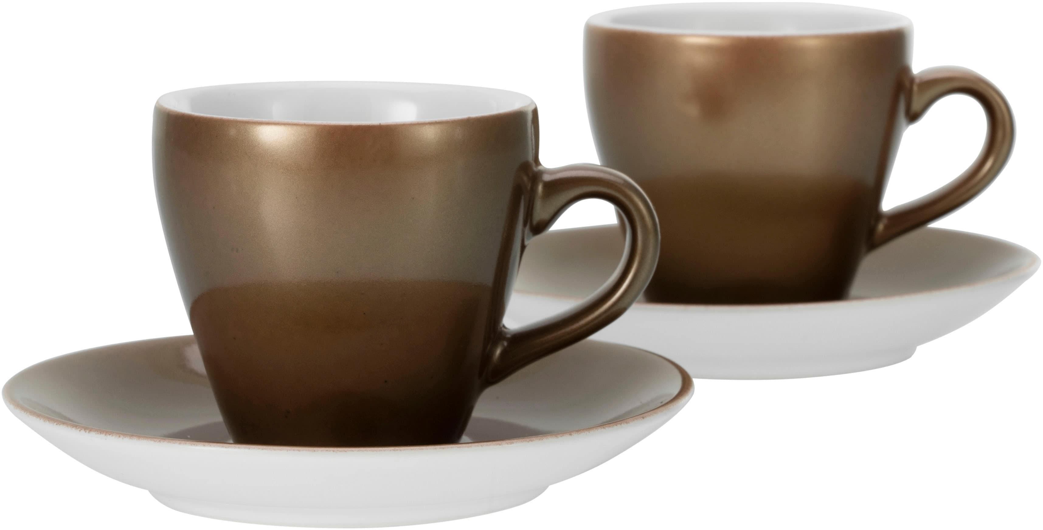 Creatable Espressotassen-Set Golden Days 4-tlg. Steinzeug Gold-Weiß
