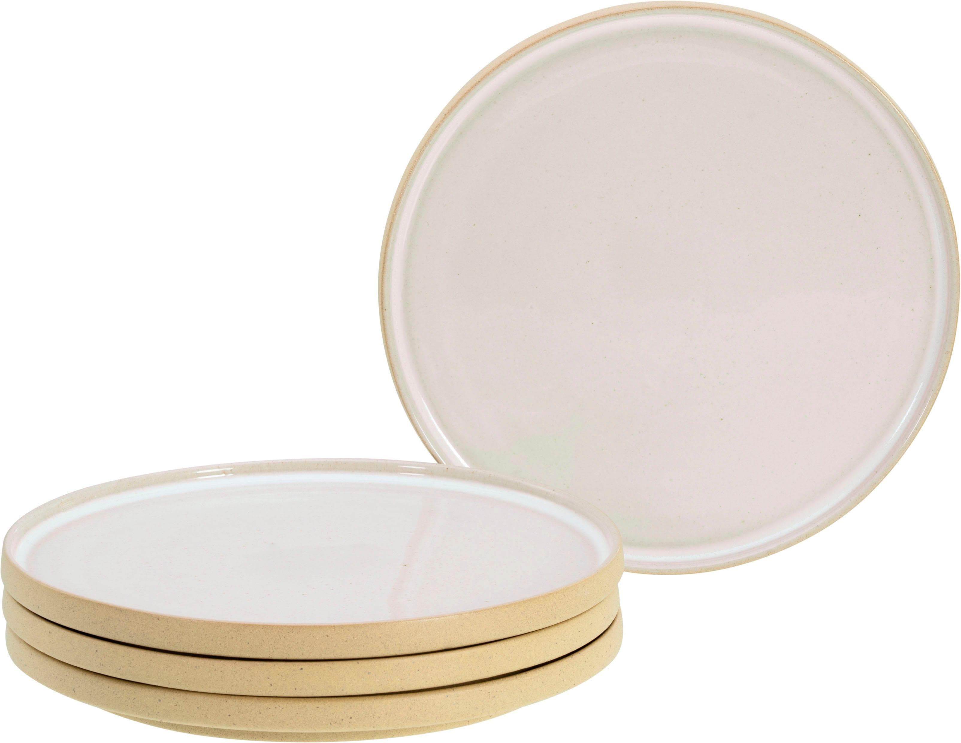 CREATABLE Dessertteller Set 4-tlg. Futuro Steinzeug Beige/Weiß