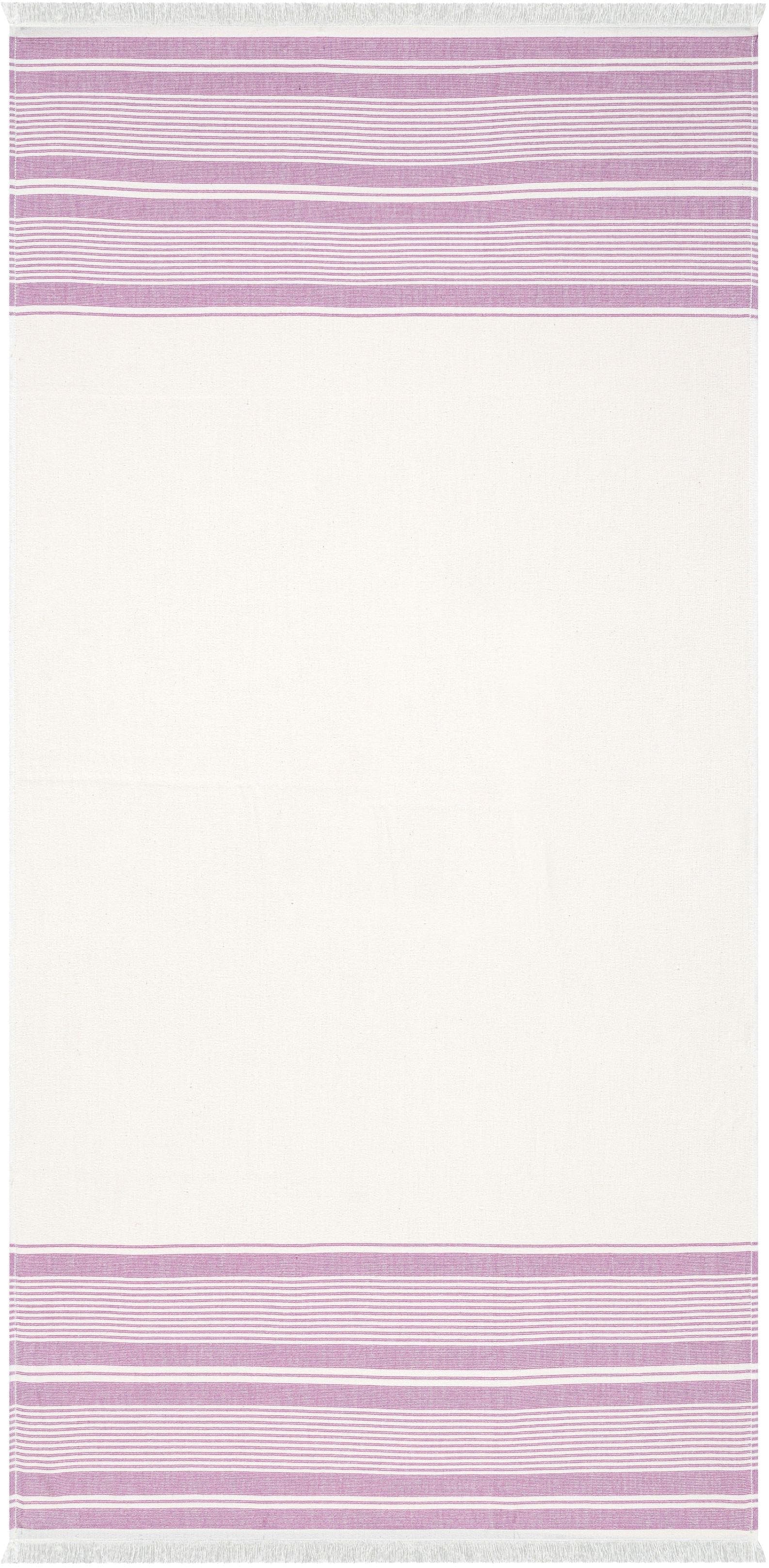 EGERIA Pestemal Strandtuch Pink Gestreift mit Fransen