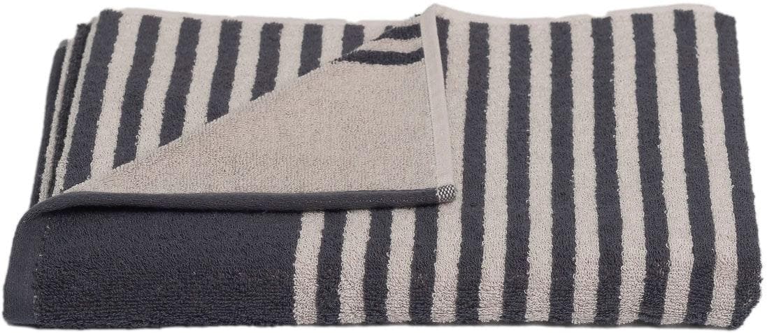 WEWO FASHION Handtuch Set 3-tlg. Anthrazit/Natur Frottee Gestreift