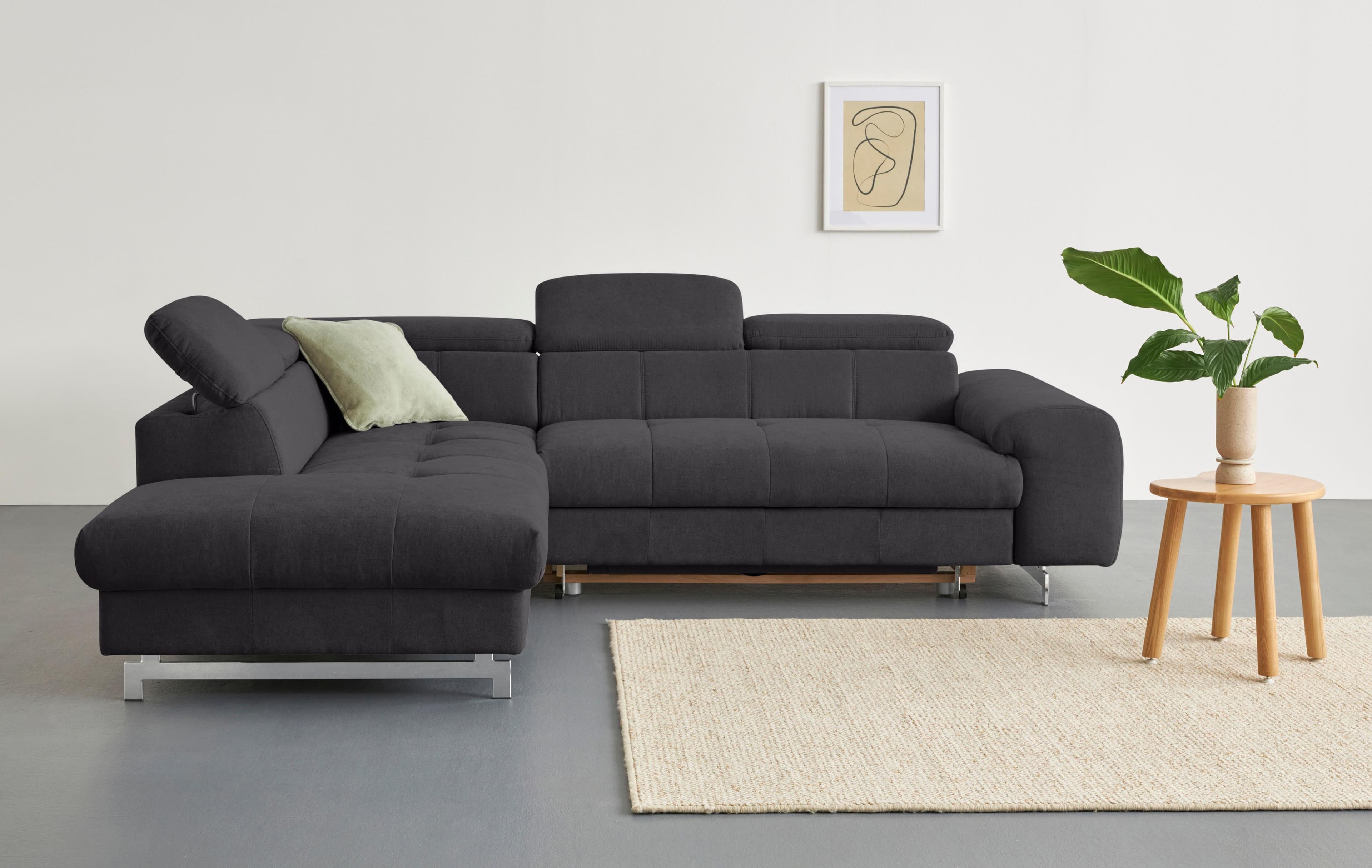 COTTA Ecksofa Chef L-Form mit Kopfteilverstellung und Ottomane