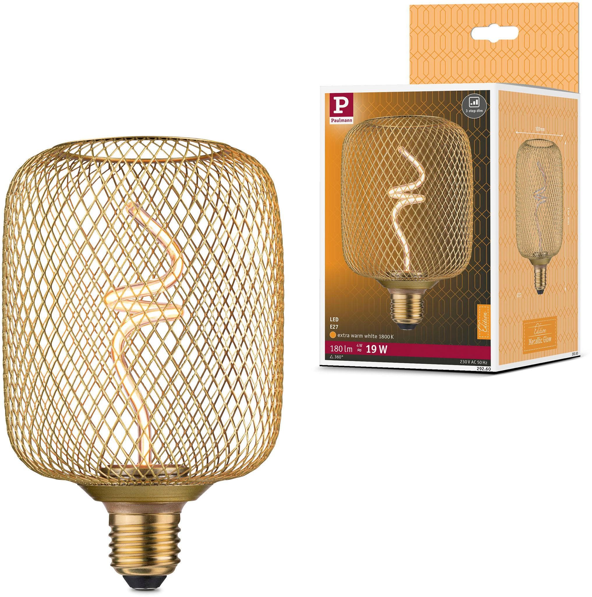 PAULMANN LED-Leuchtmittel Metallic Glow Standard 230V dimmbar Messing