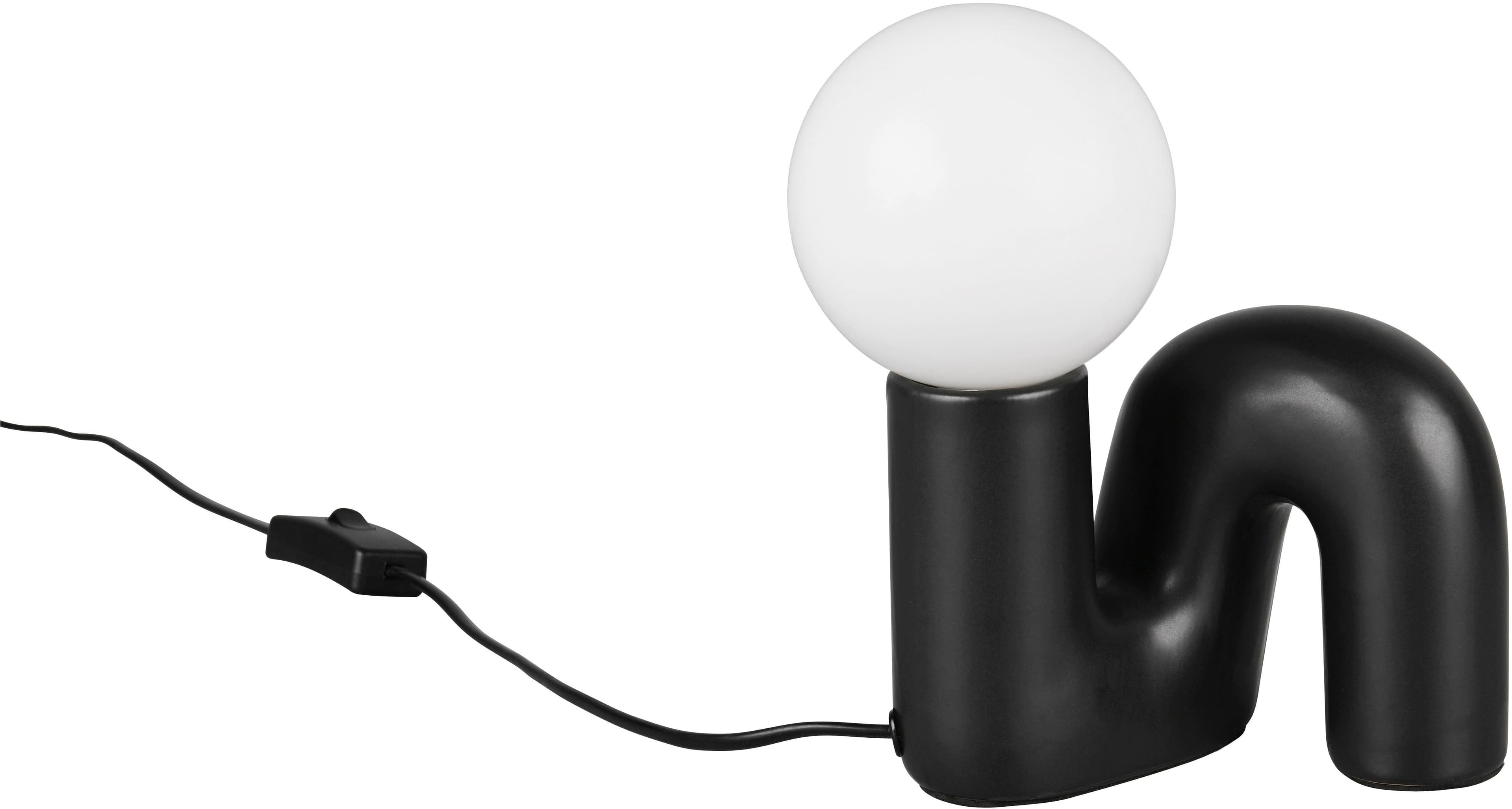 Reality Leuchten Tischleuchte QUINN Keramik Tischlampe mit Glasschirm
