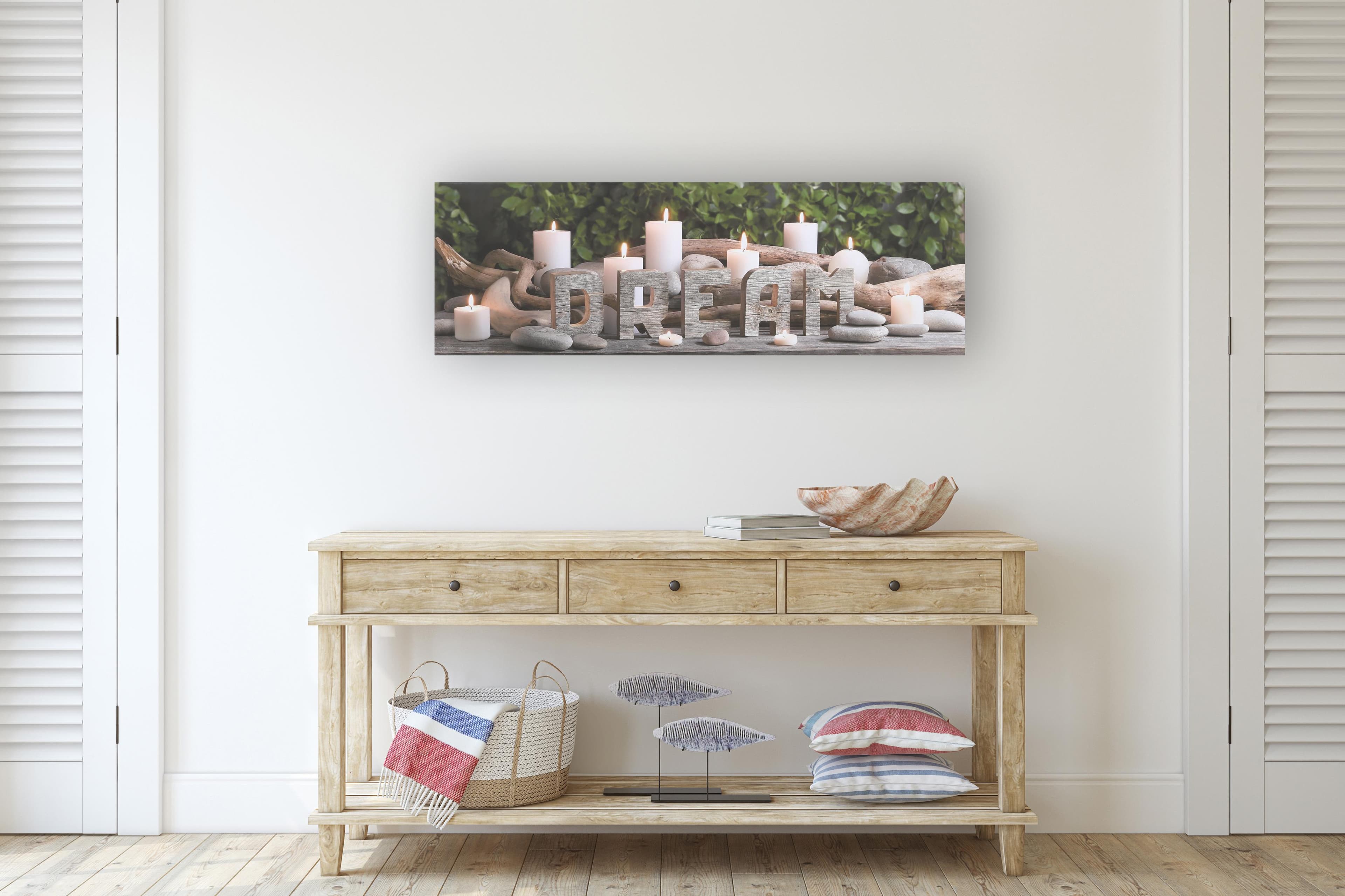 Art for the home LED-Bild Dream Kerzen LED 30x90cm, Zen