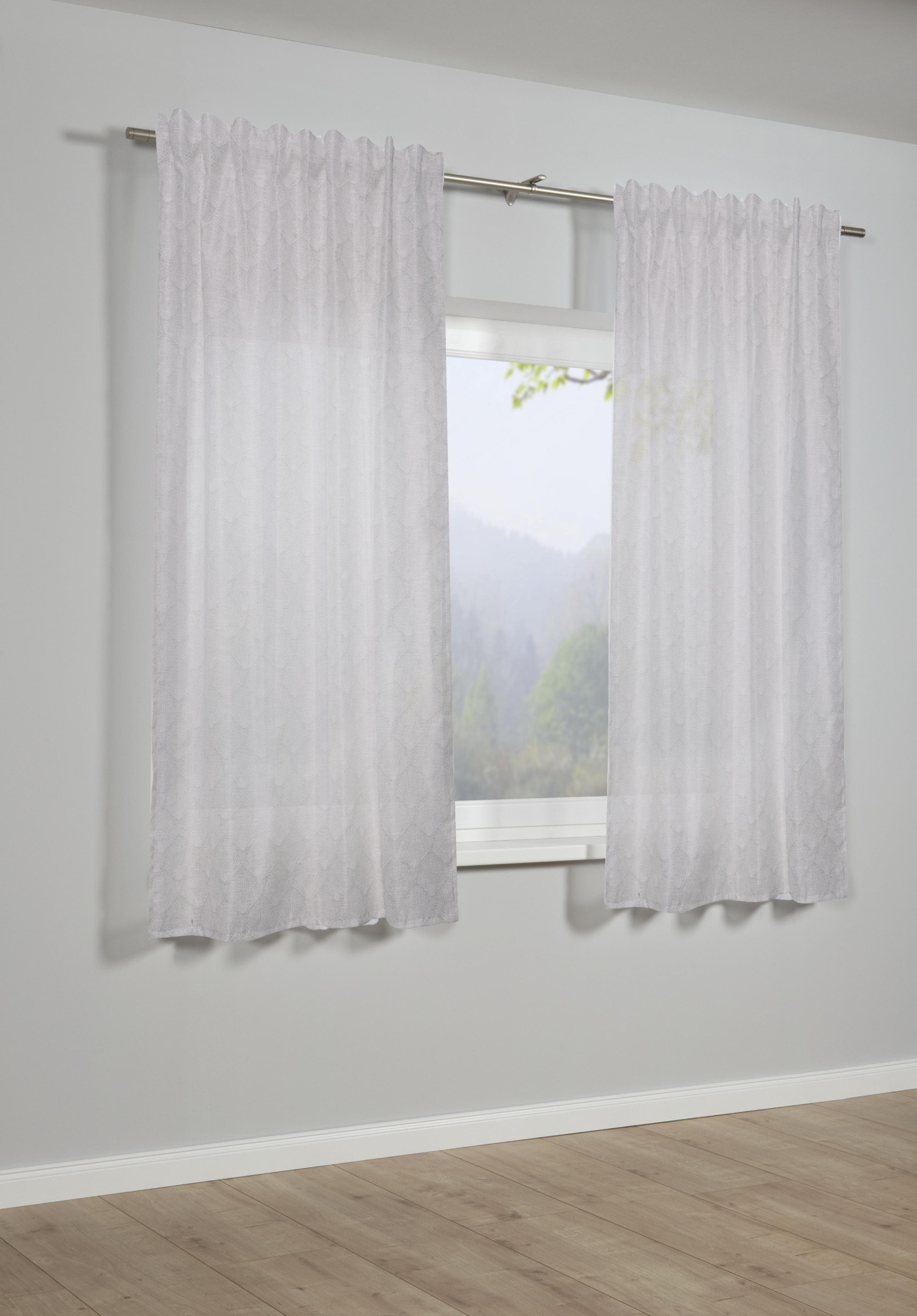 Gardine SEHLBACH Schal Muschelmuster Weiß Polyester