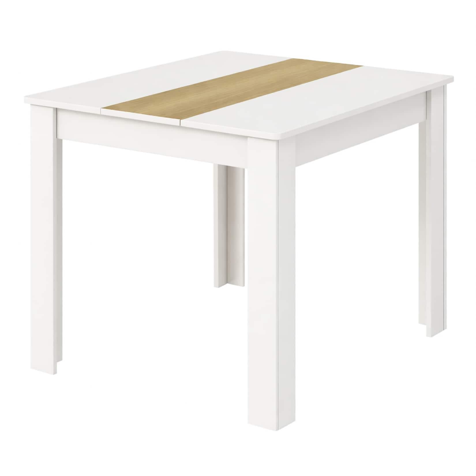 VCM Esstisch Küchentisch 80x80 cm Weiß Honig Eiche