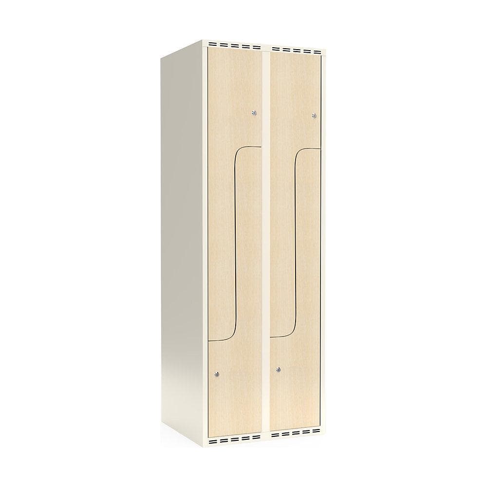 Kaiserkraft Z-Spind Fydor Garderobenschrank 2 Abteile HPL weiß/Birke