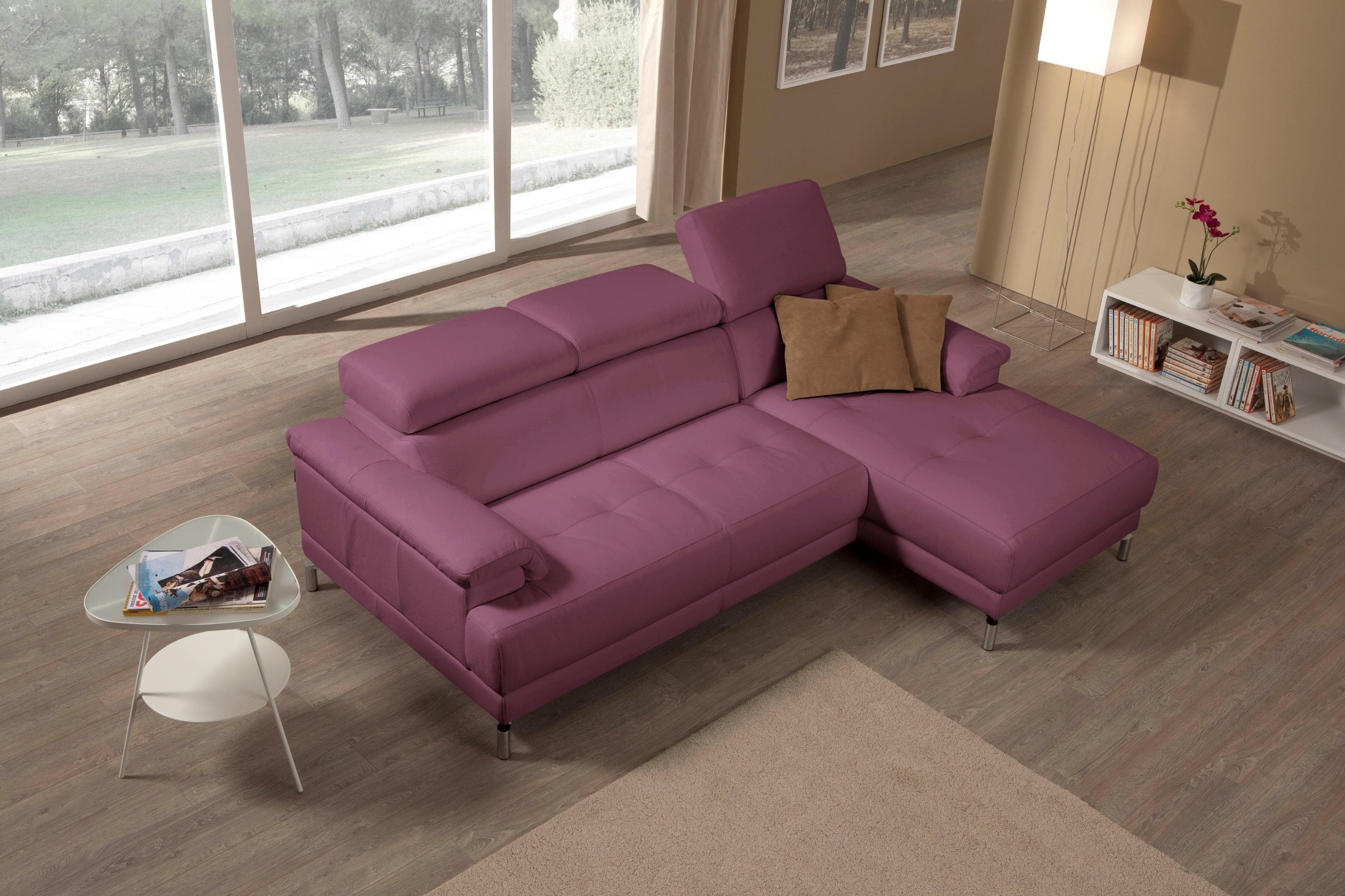 Ecksofa EGOITALIANO Soul Violett Leder NUVOLE