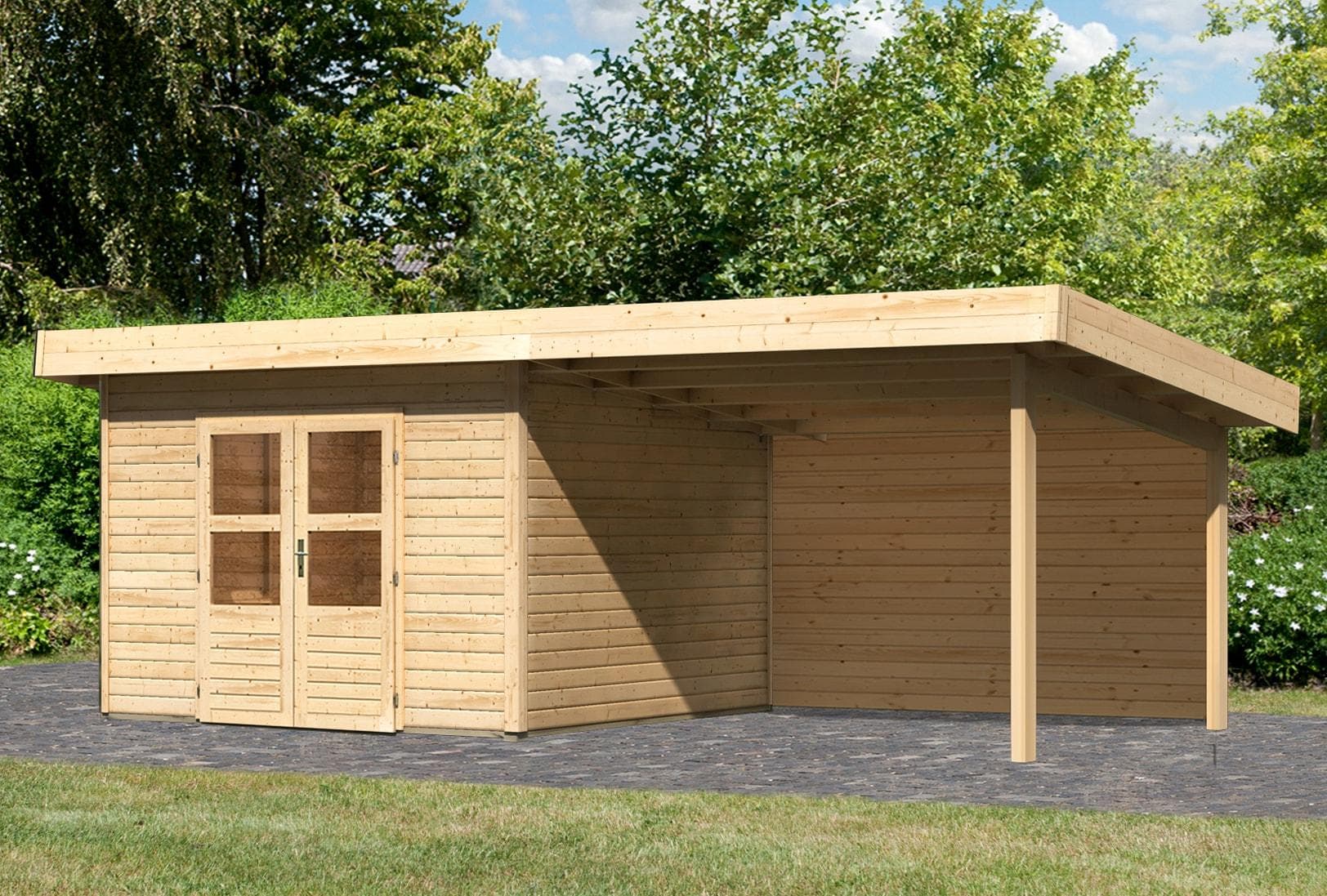 Gartenhaus KARIBU Perlsee 3 Holzwerkstoff Fichte