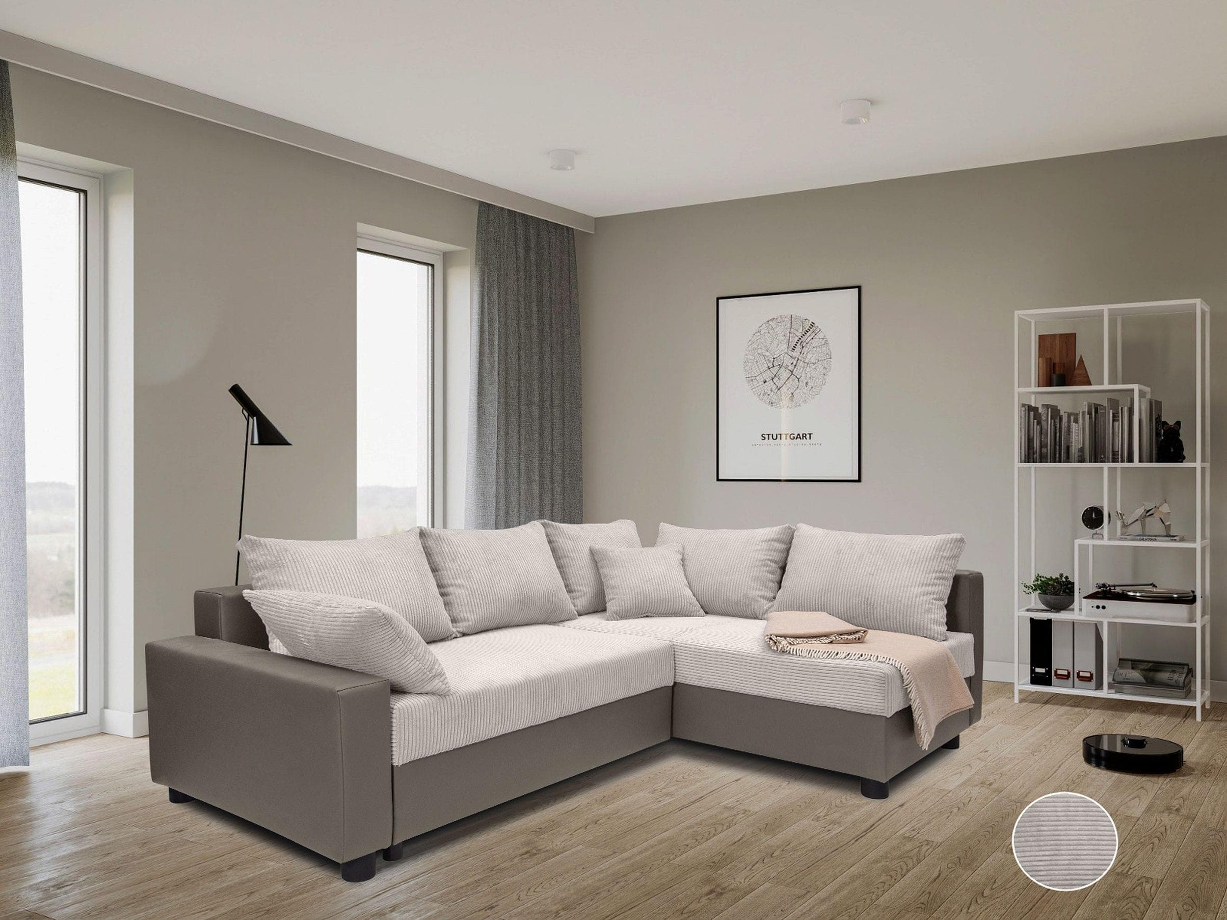 Ecksofa COLLECTION AB Parma L-Form Beige mit Schlaffunktion