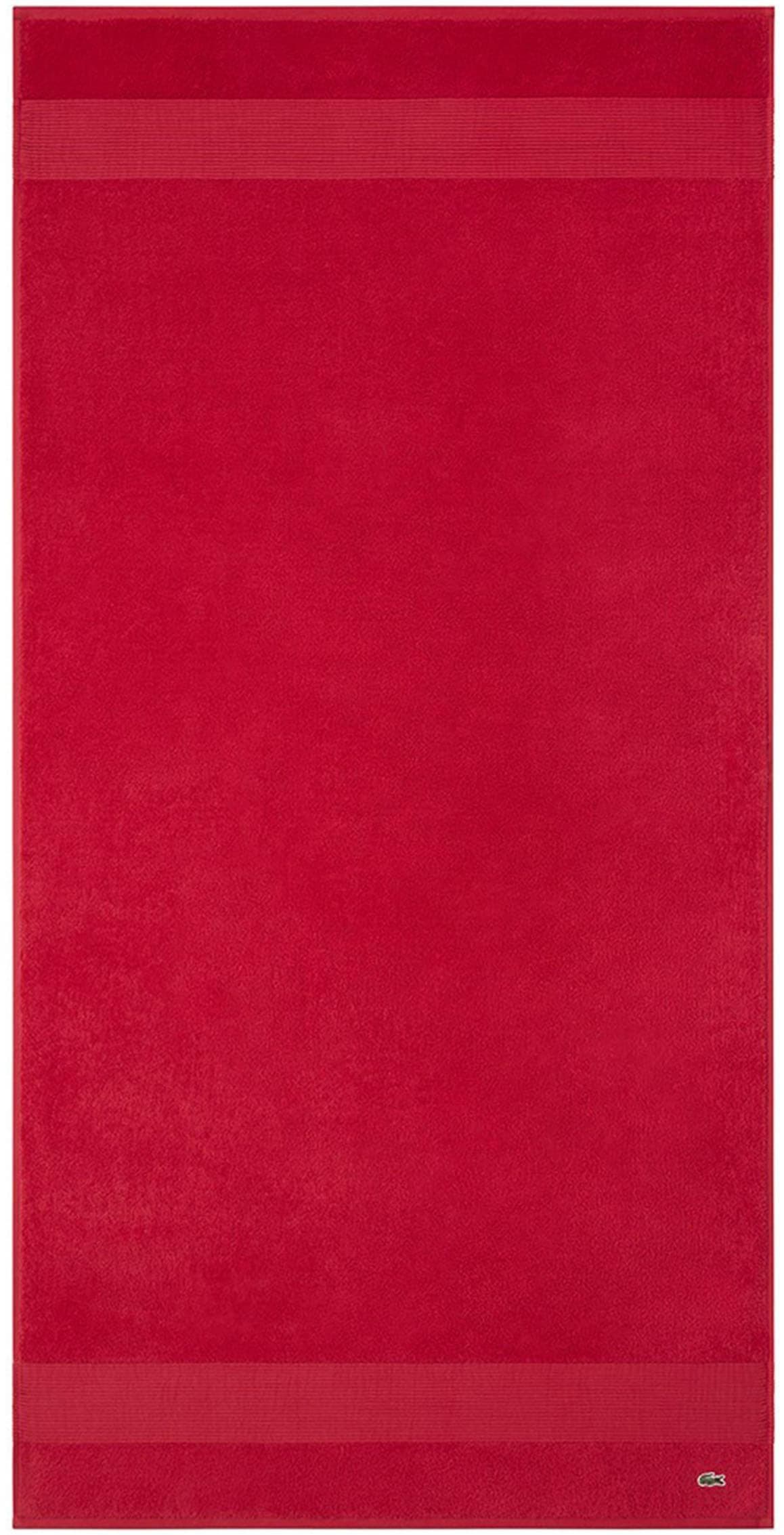 LACOSTE Duschtuch LLECROCO Rot Frottier Baumwolle