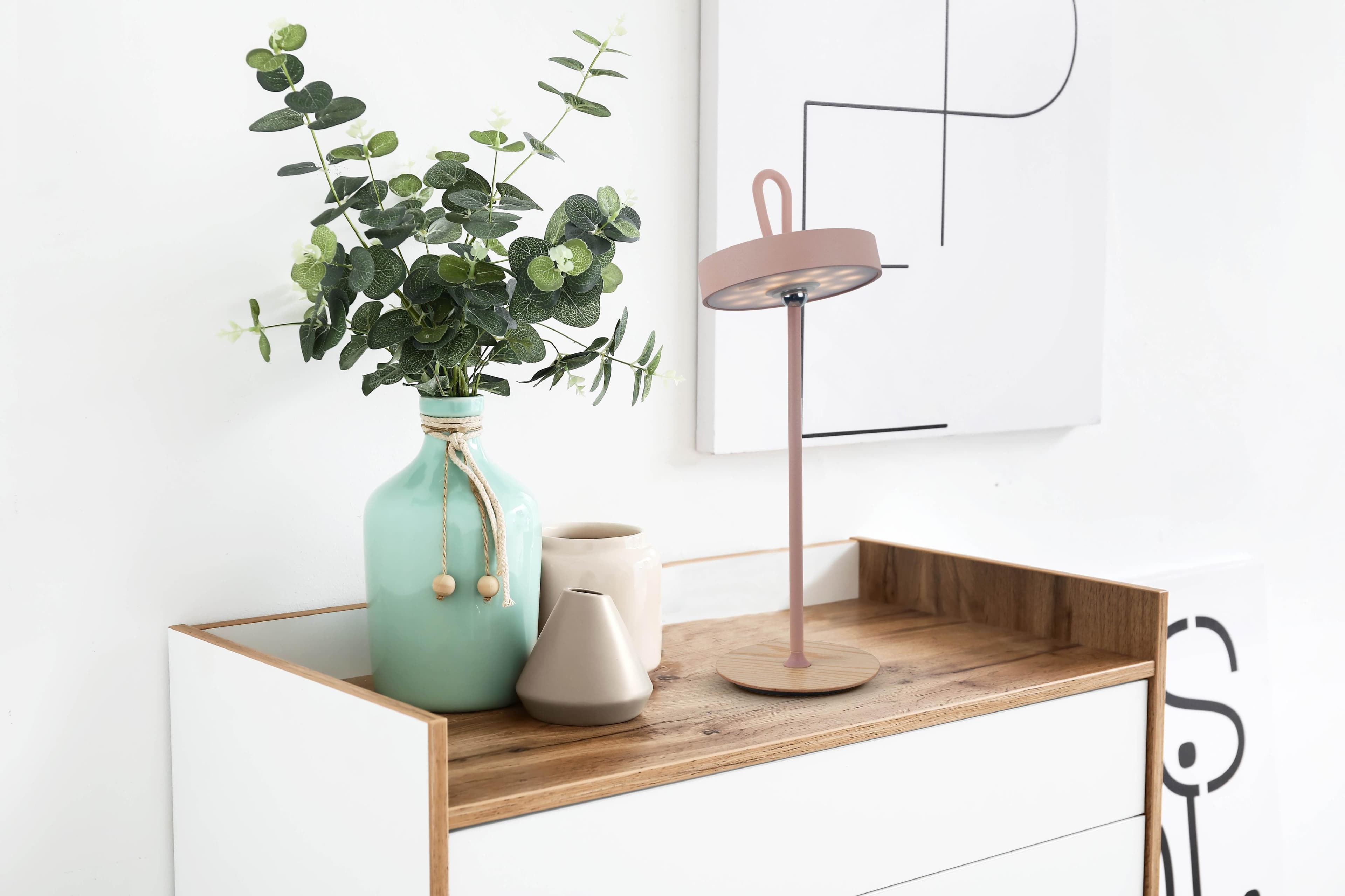 OTTO HOME LED Tischleuchte Ellvra Beige Akku Dimmbar