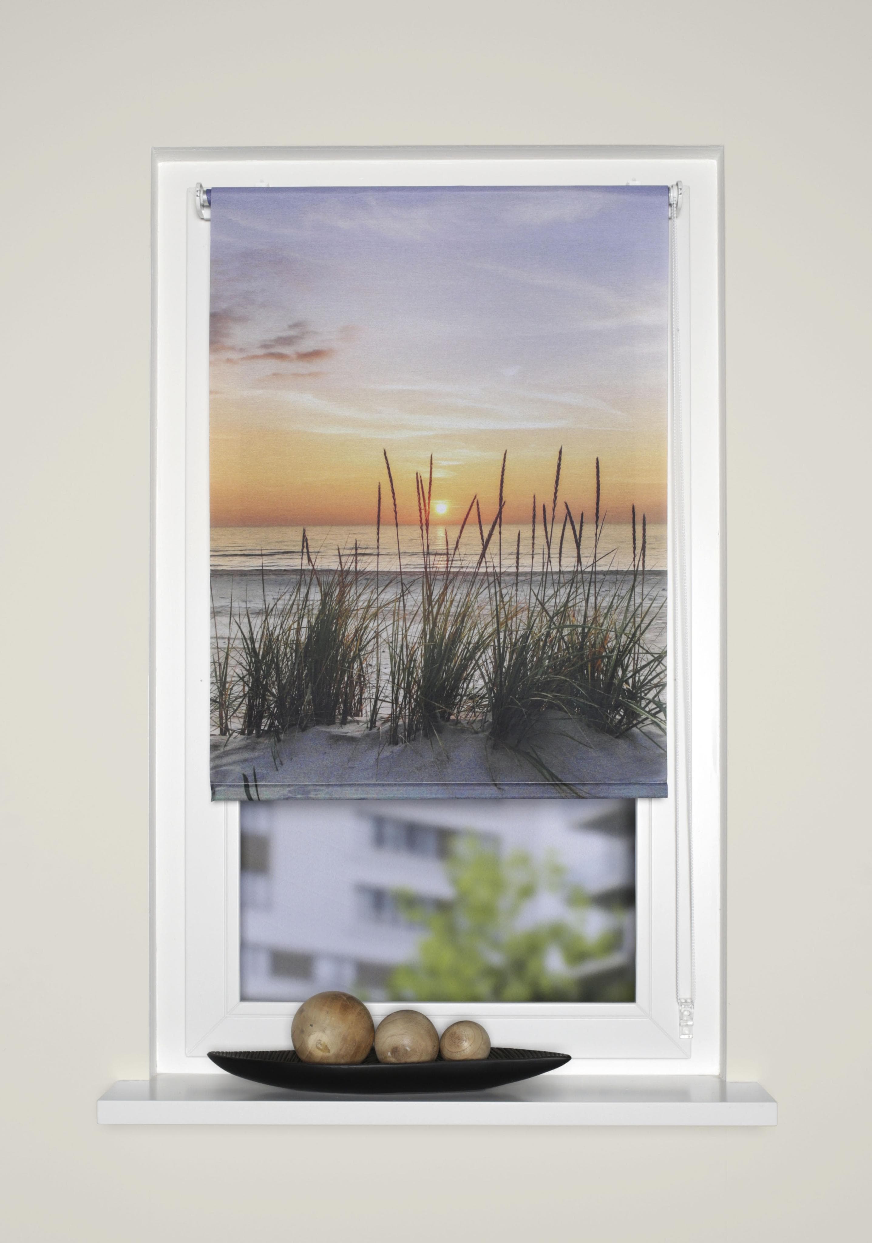 HOME WOHNIDEEN Raffrollo EVENING Beige Digital Bedruckt