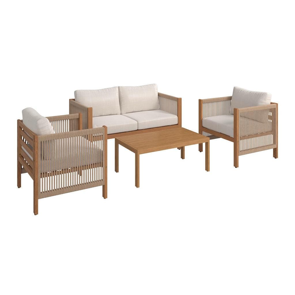 Ambia Garden Gartenset 4-teilig Creme Akazie Holz