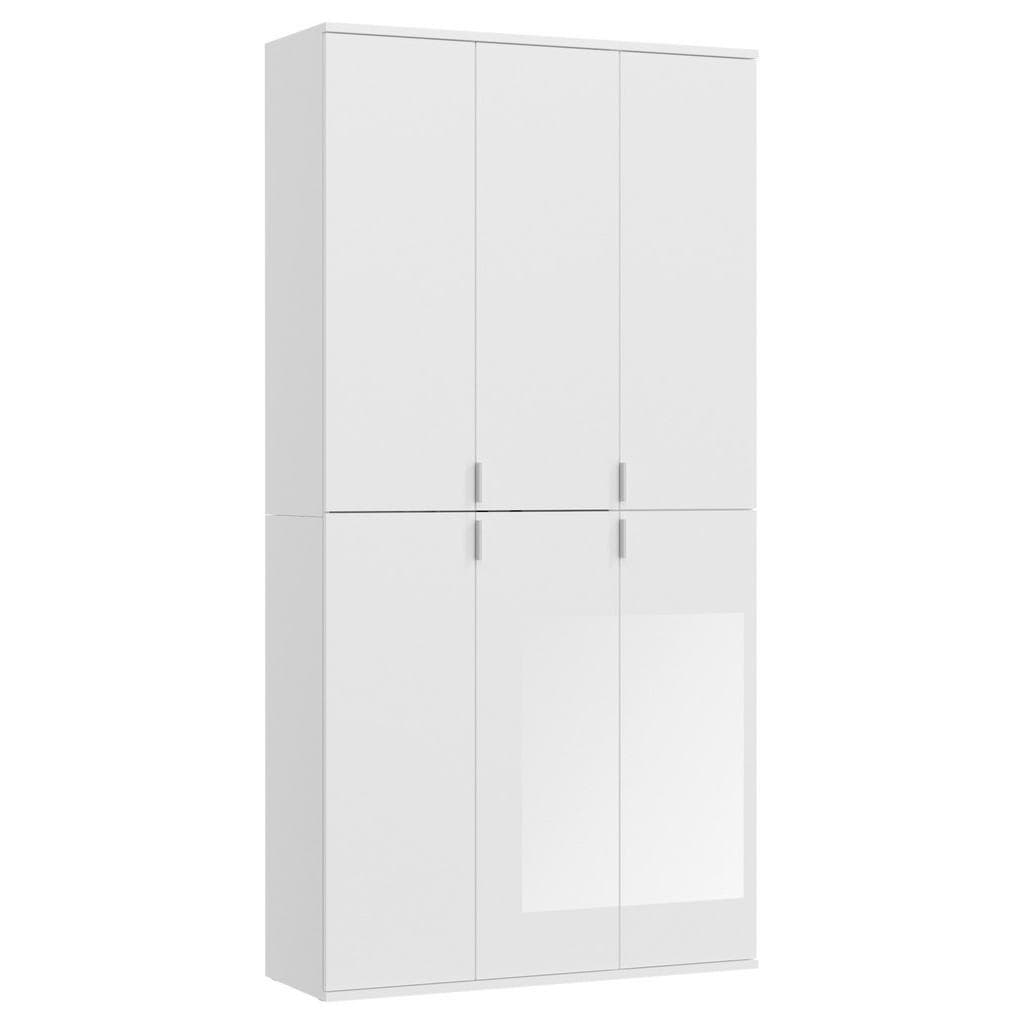 Mid.you Drehtürenschrank Weiß Hochglanz Holzwerkstoff 11 Fächer