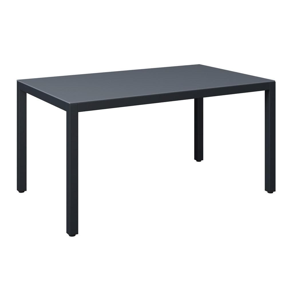 Ambia Garden Gartentisch Dunkelgrau Metall Glas Rechteckig