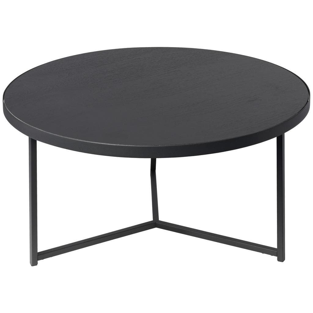 Mid.you Couchtisch Schwarz Walnuss Furniert Rund