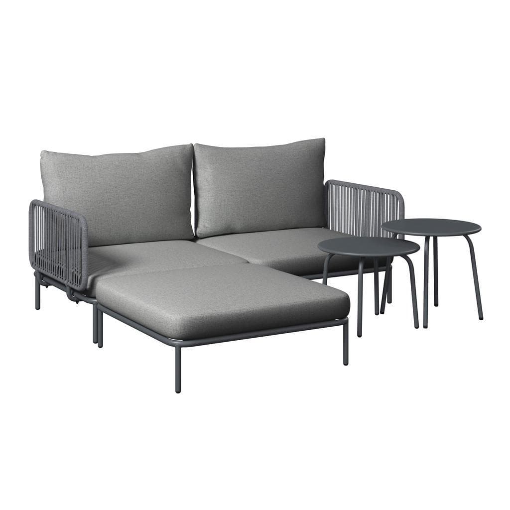Ambia Garden Loungegarnitur Anthrazit Grau Metall L-Form