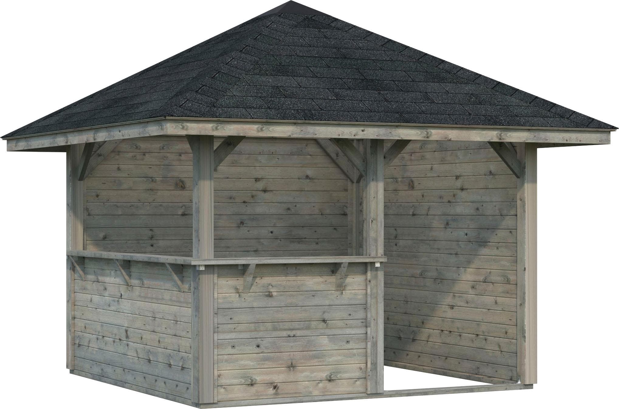 PALMAKO Holzpavillon Bianca Grau Massivholz