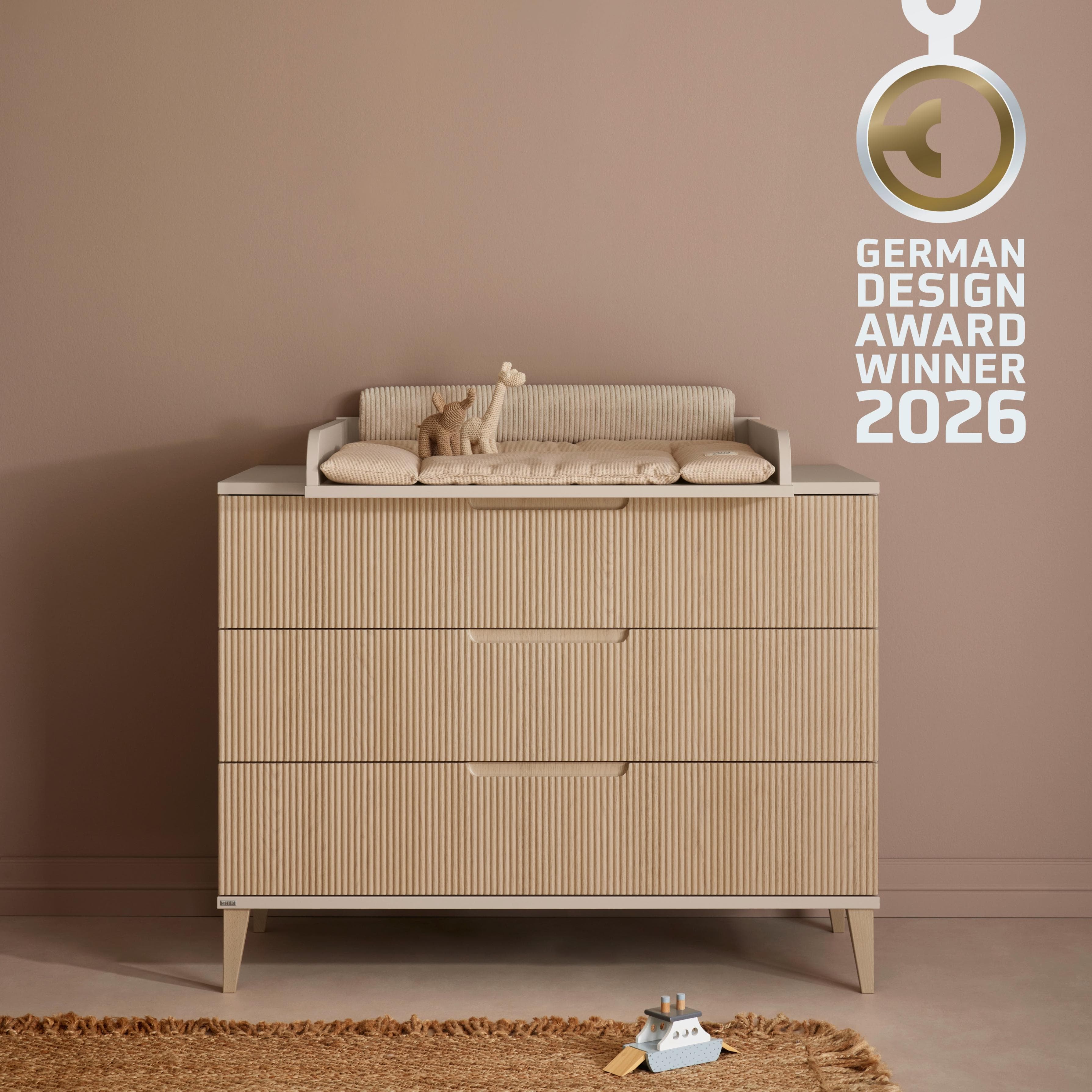 PAIDI Wickelaufsatz JONTE Beige Wickelauflage Holz