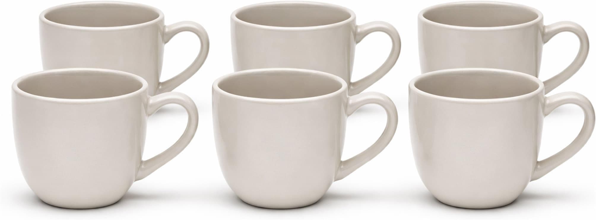 VAN WELL Malmö Kaffee-Obertassen 6-tlg. Taupe Steingut