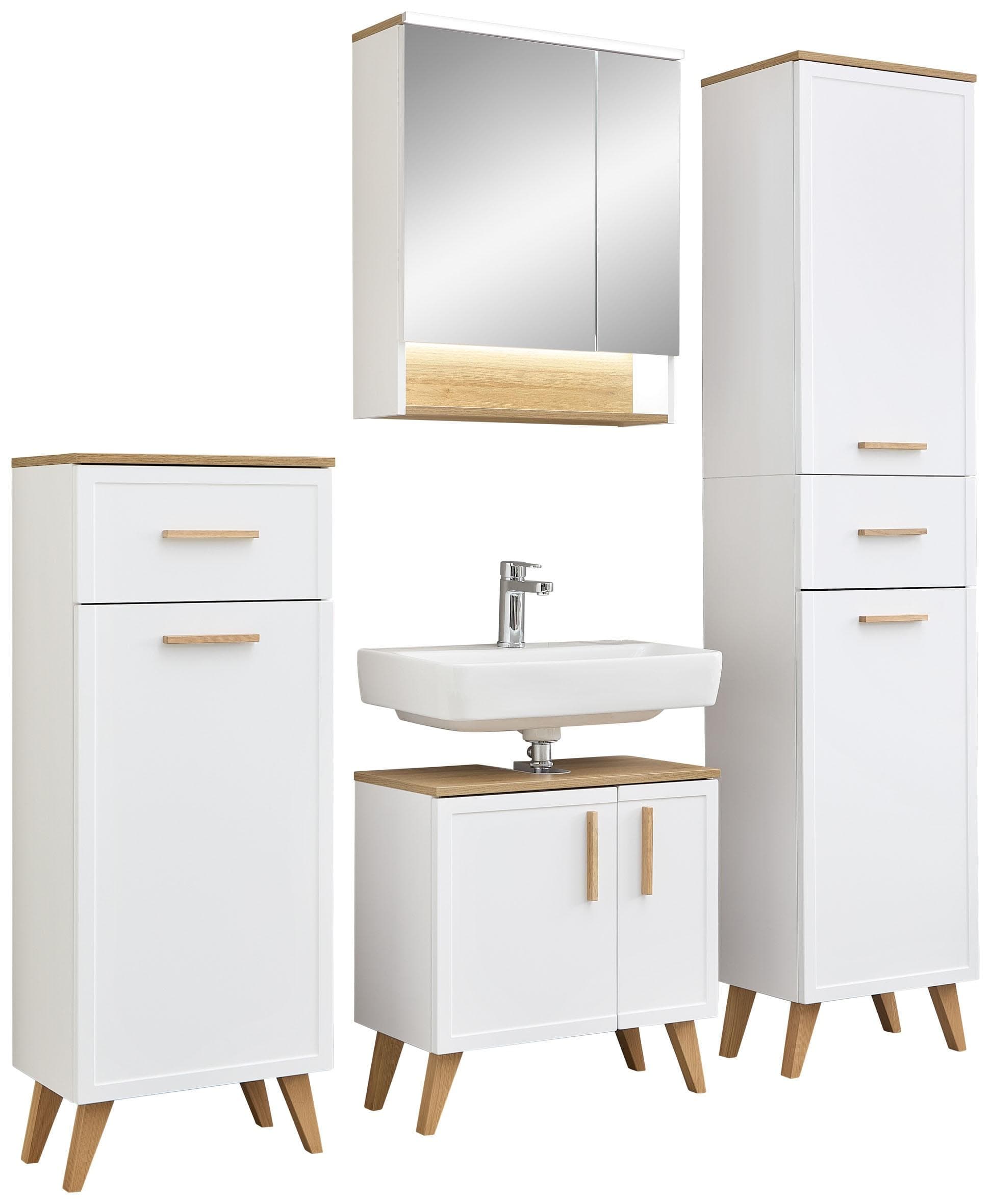 Badmöbel-Set SAPHIR 5-teilig weiß matt mit Soft-Close