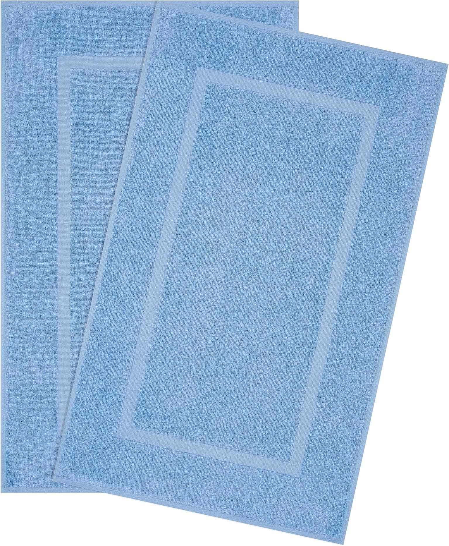 HAMMETEX Badematte Set 2-tlg. 100% Baumwolle hellblau rutschfest