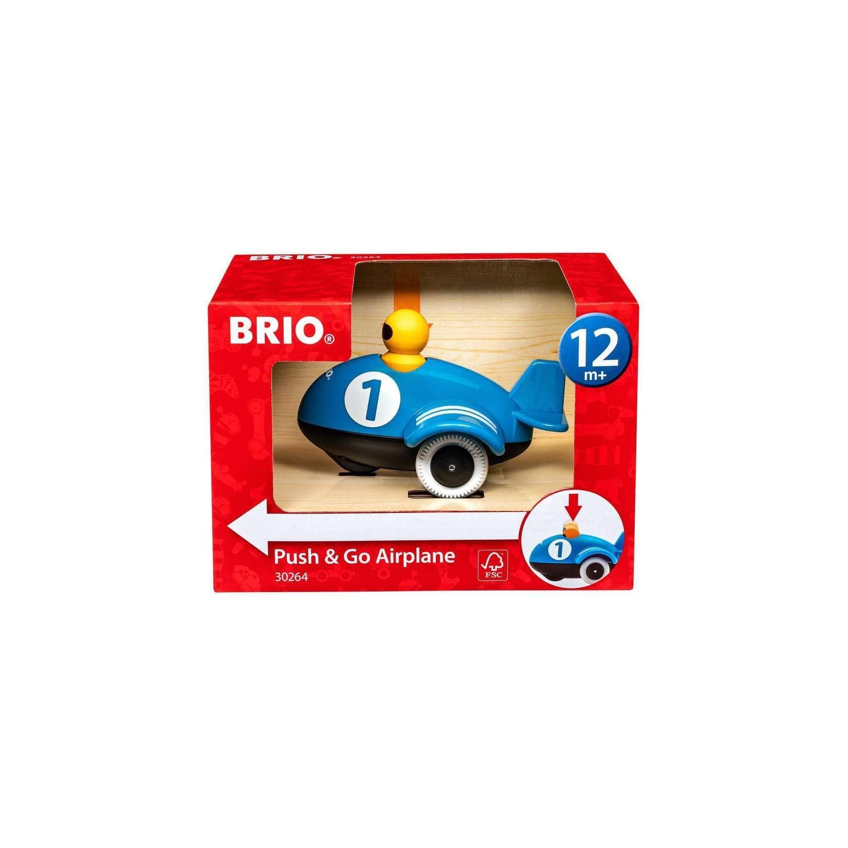 BRIO Spiel Push & Go Flugzeug Bunt Holz Kunststoff