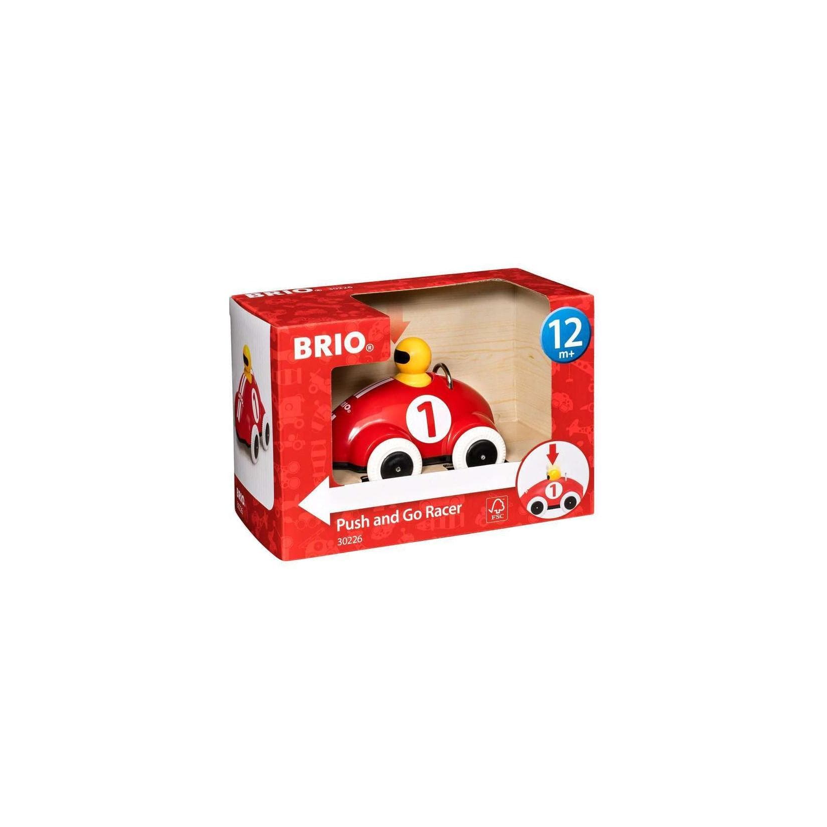 BRIO Spiel Push & Go Rennwagen Bunt - Interaktives Spielzeug