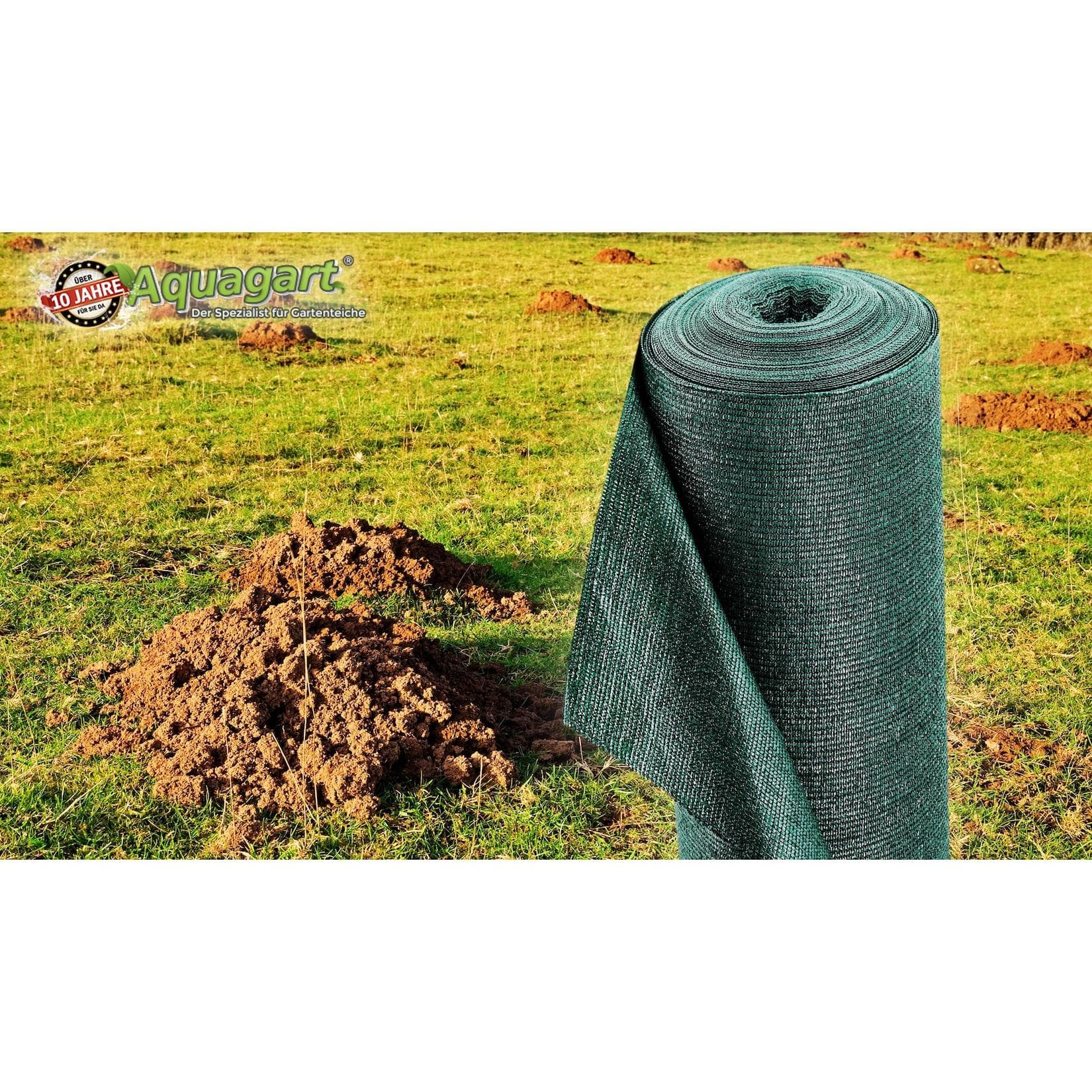 Aquagart Maulwurfnetz 184m² HDPE Gewebe 2m breit