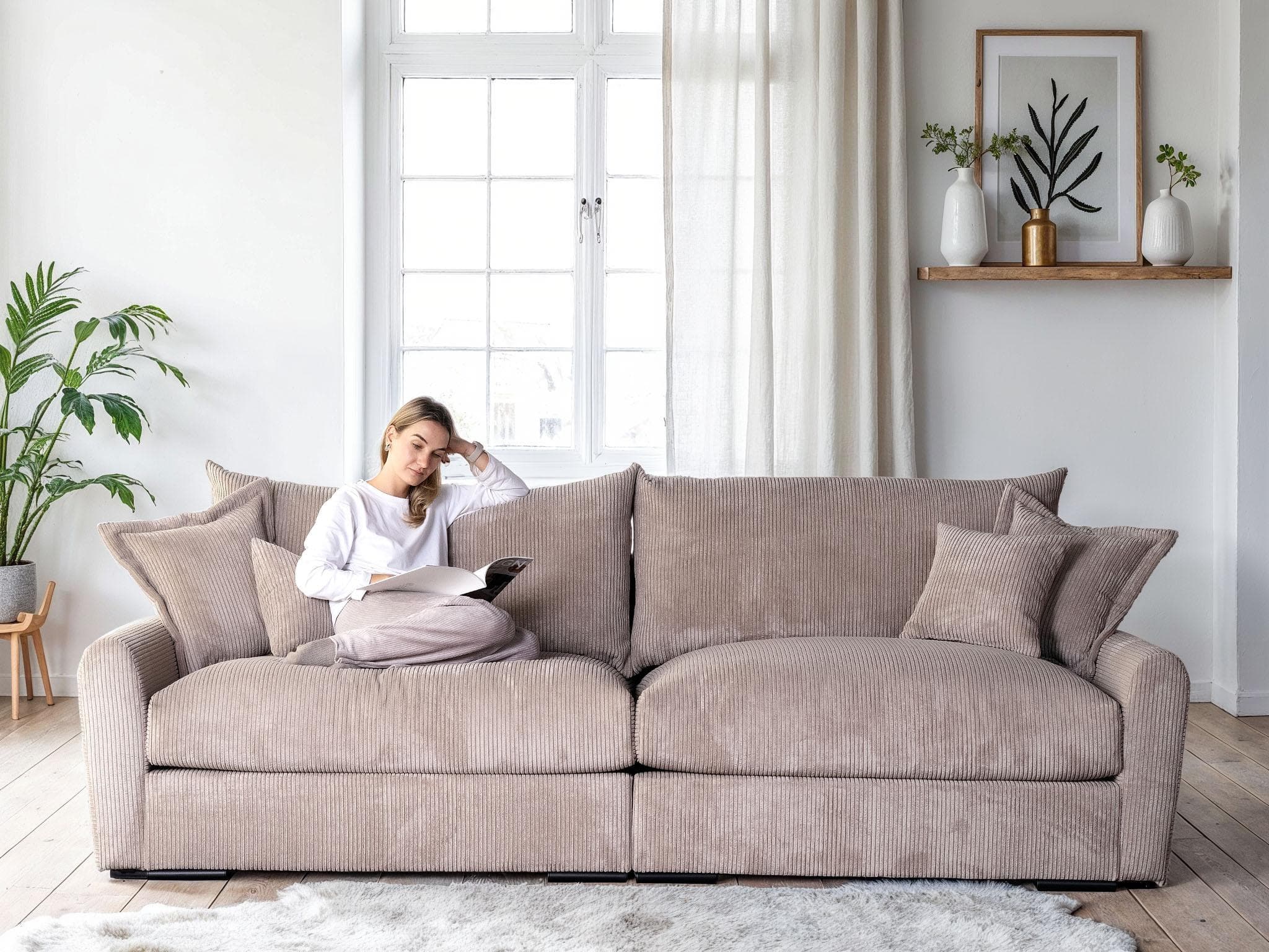 Big-Sofa HOME AFFAIRE "Finka" Taupe Federkern