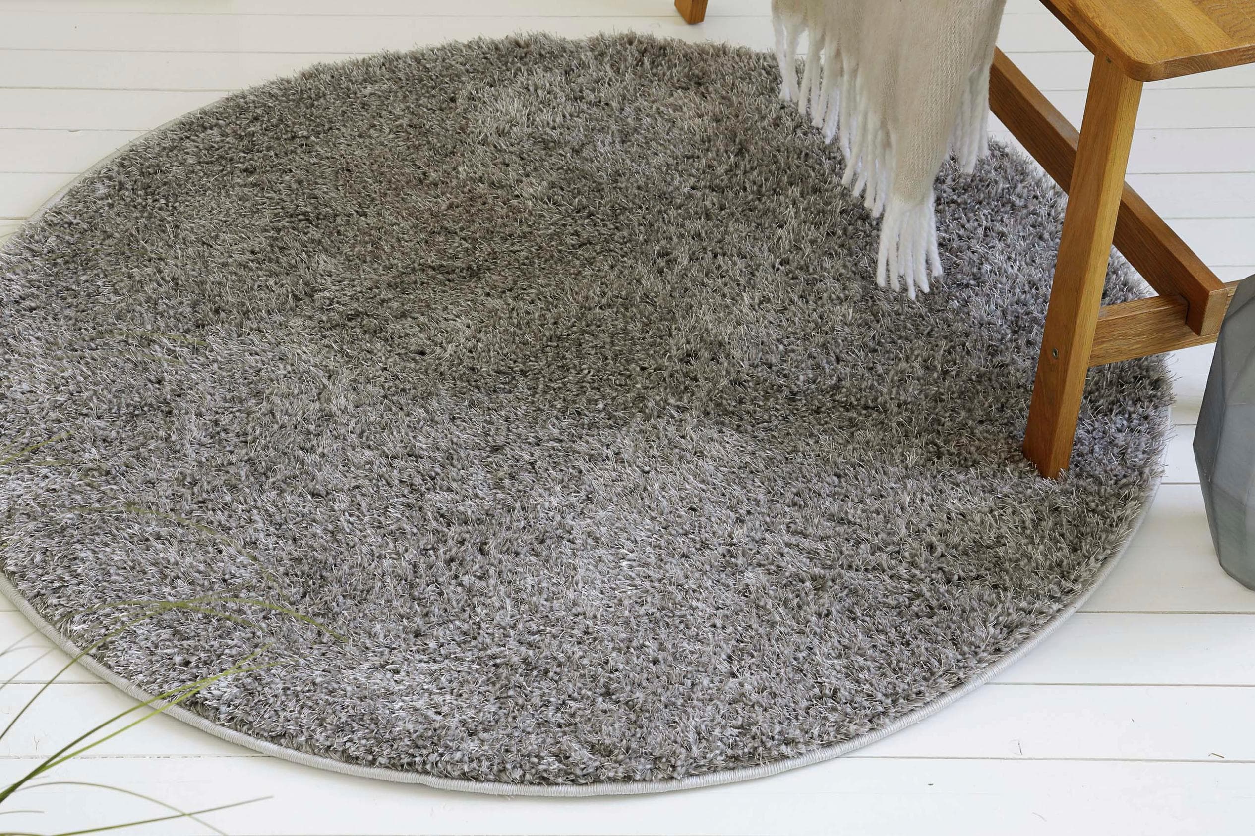 OTTO HOME Hochflor-Teppich Nickolas Grau Rund Shaggy
