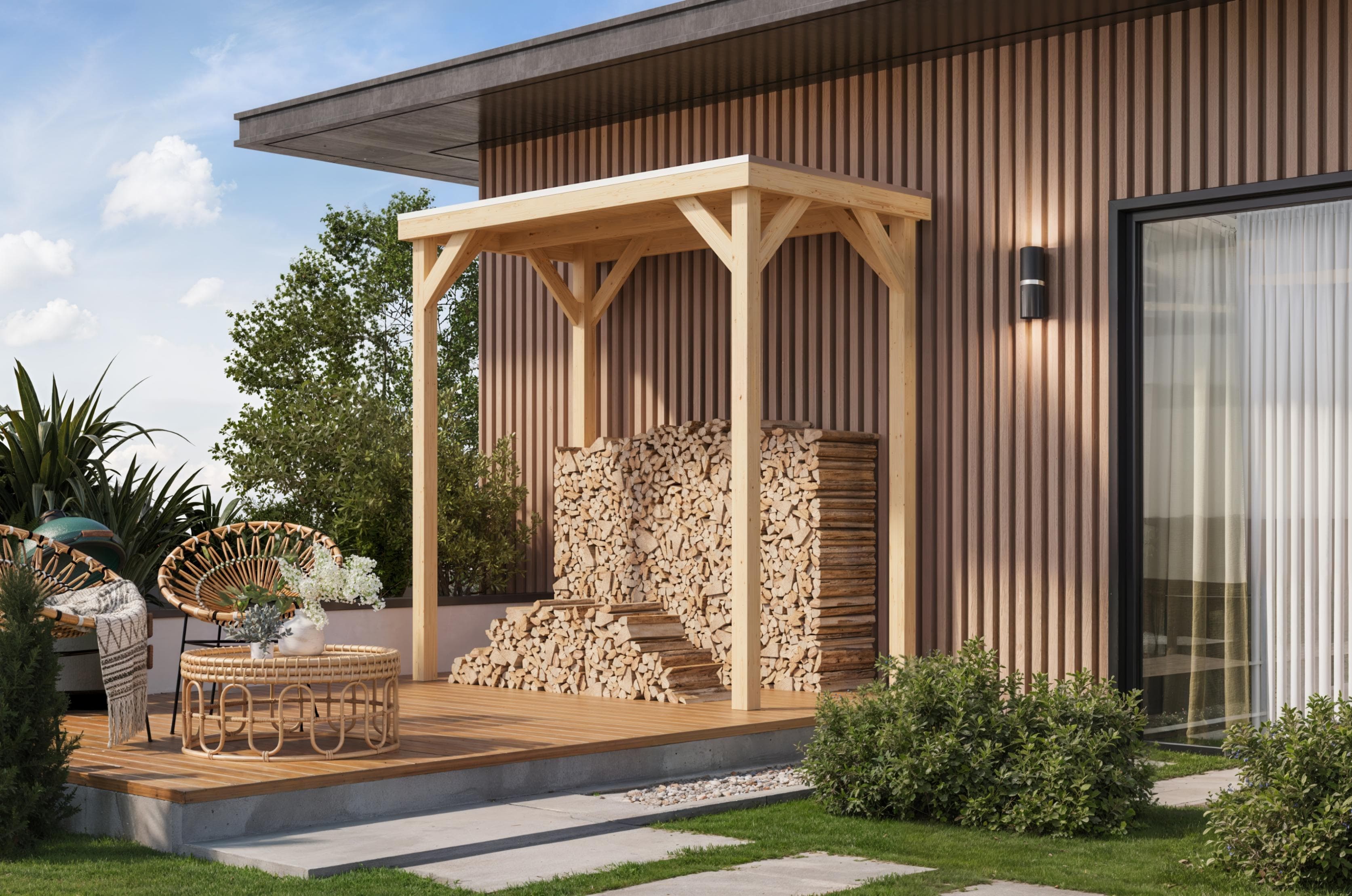 Holzpavillon KARIBU Quadratus Gartenpavillon