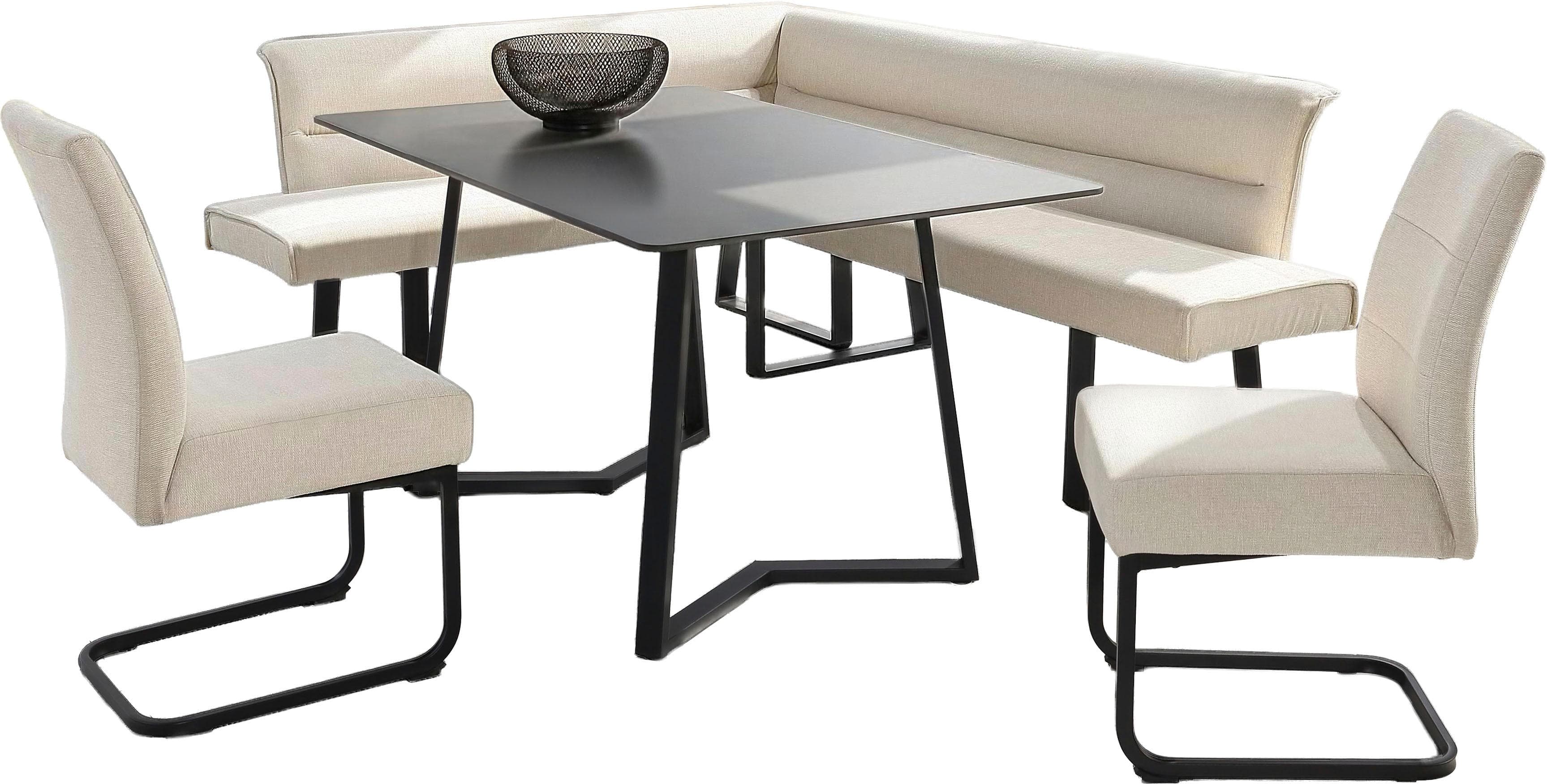 Eckbankgruppe OTTO HOME Set 4-tlg. Taschenfederkern Schwarz/Beige