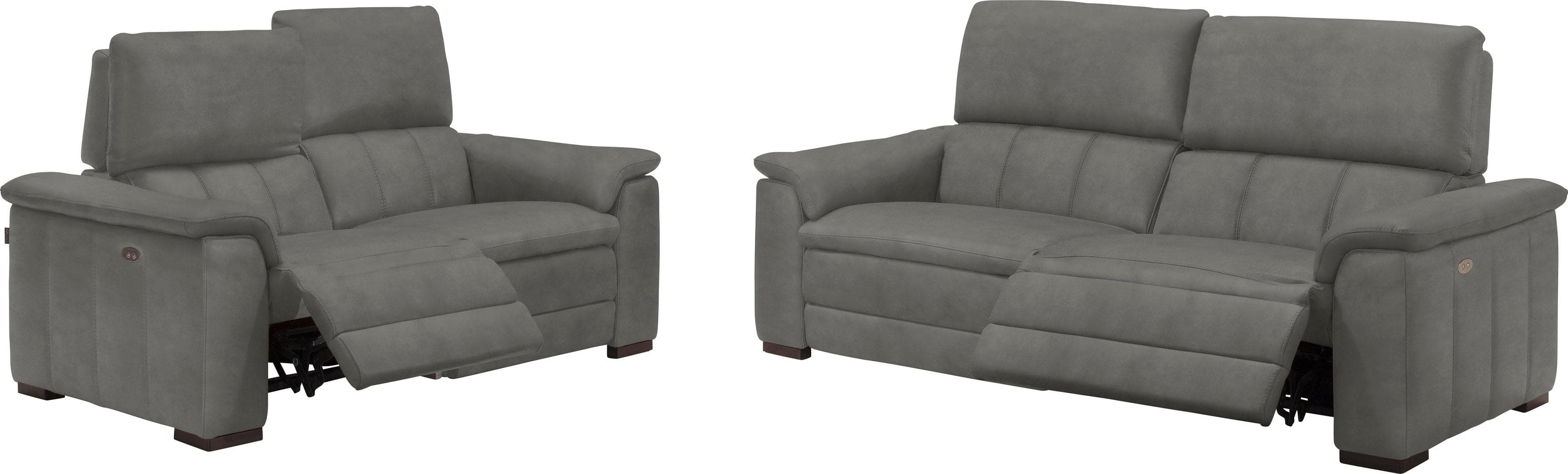 EGOITALIANO Capucine Polstergarnitur Steingrau 2-Sitzer + 2,5-Sitzer