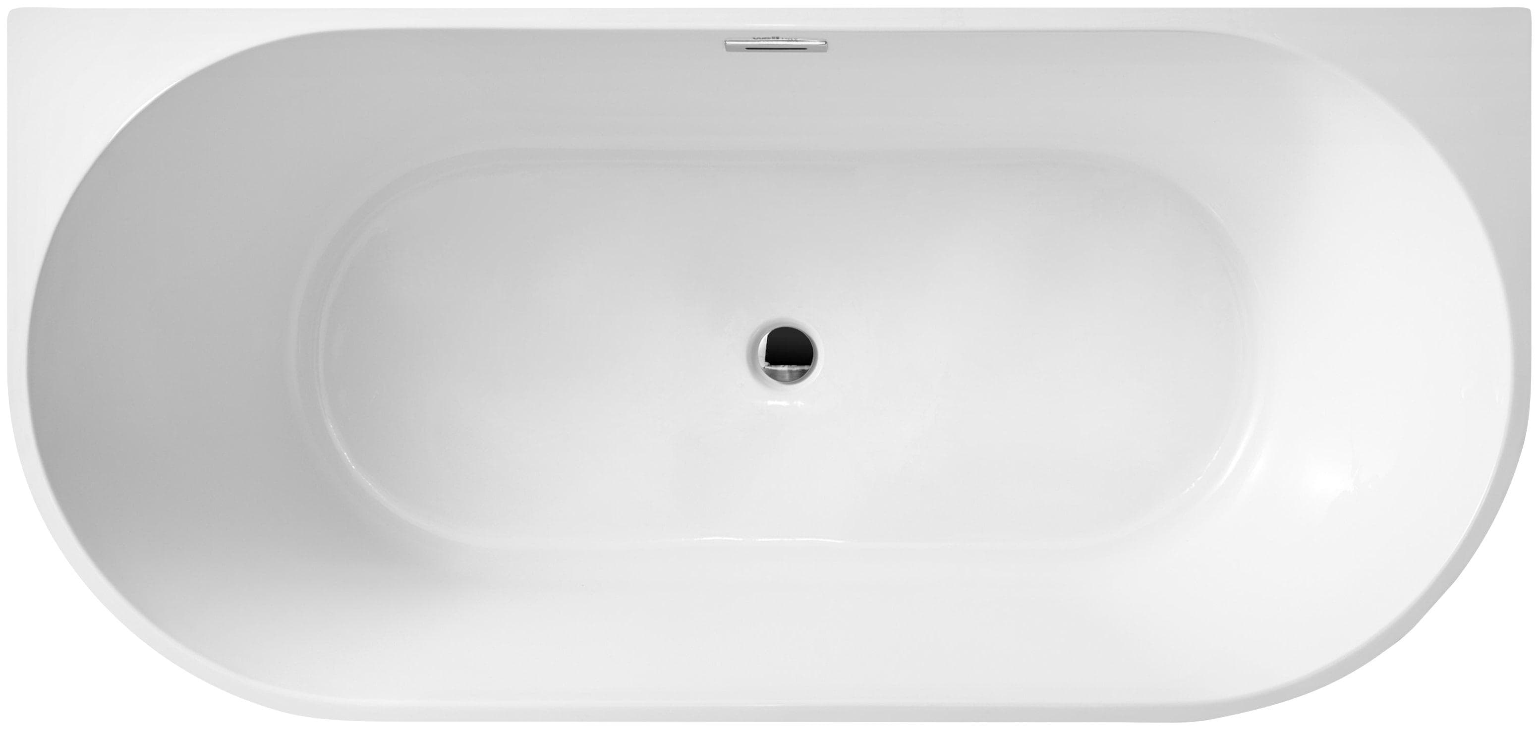 WELLTIME Badewanne Alvor Weiß Freistehend Acryl Oval