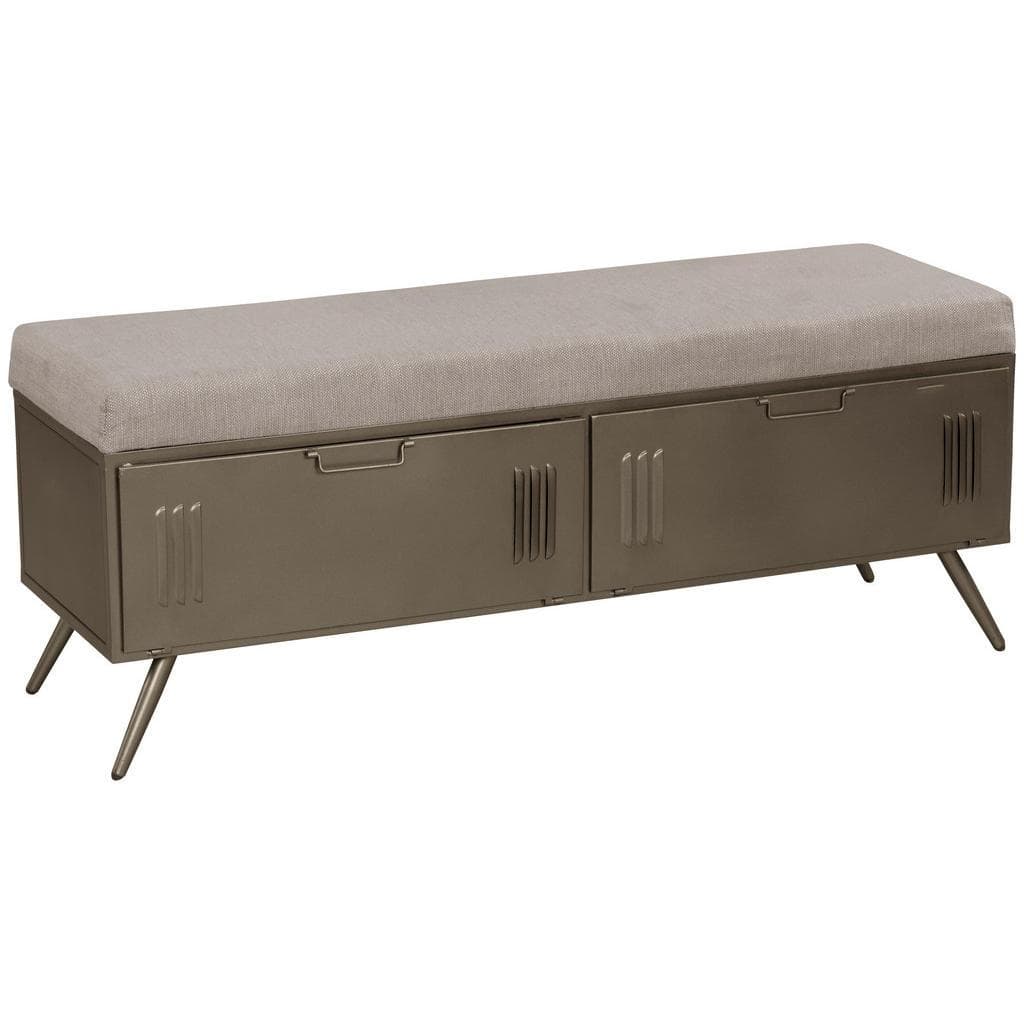 Livetastic Garderobenbank Grau Metall 1-Sitzer mit Stauraum