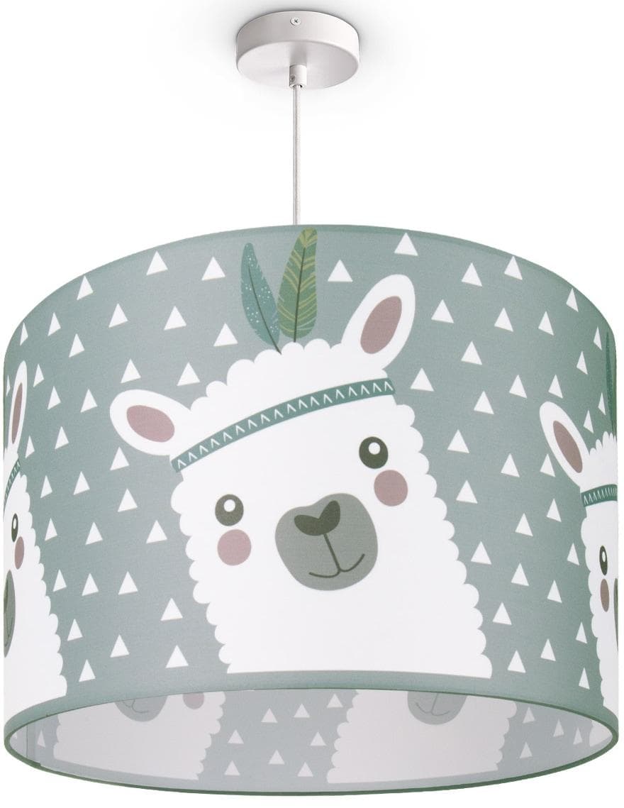 PACO HOME Pendelleuchte Ela 214 Lama Kinderzimmer Weiß