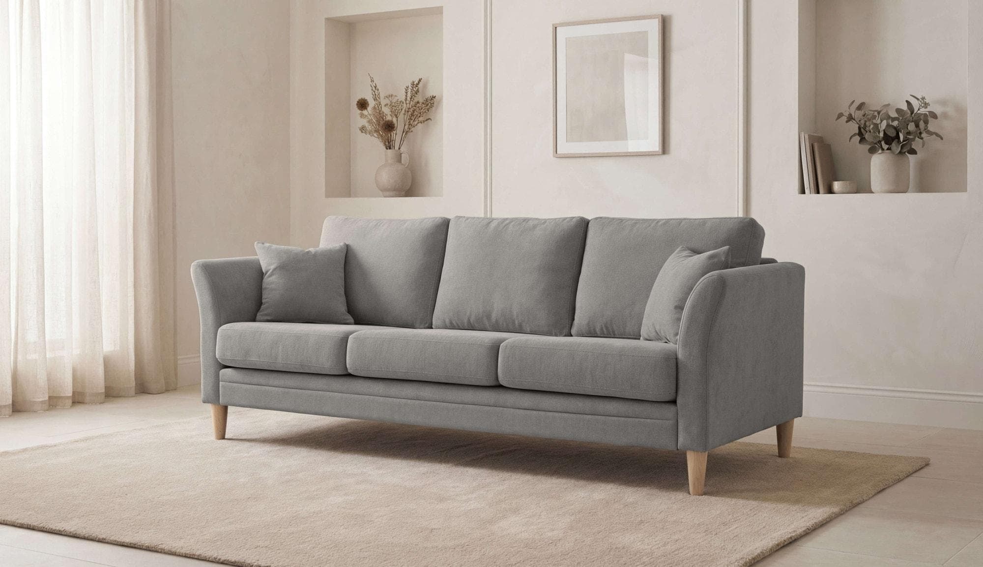 Home Affaire Arellano 3-Sitzer Sofa light grau Chenille