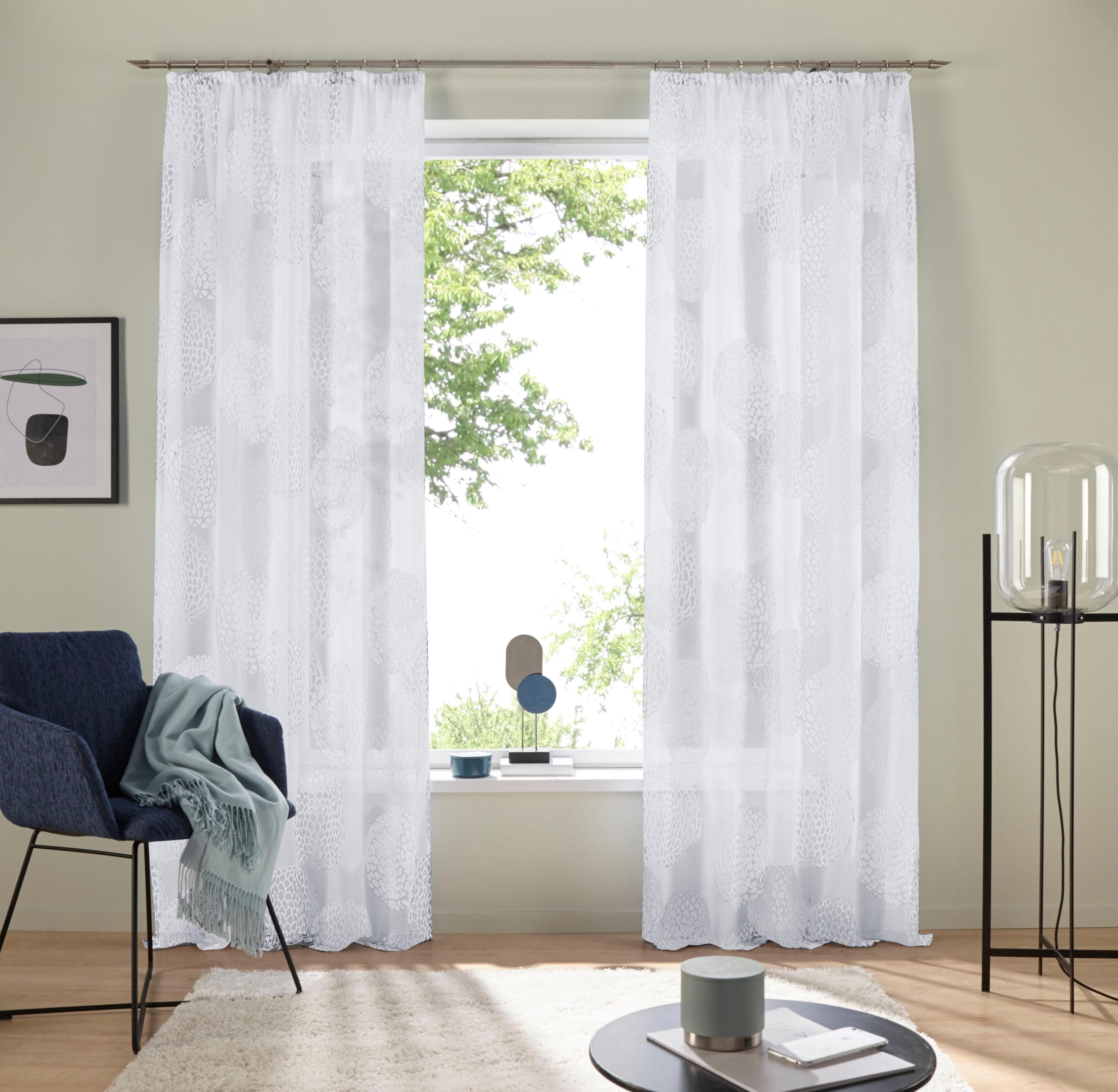 OTTO HOME Gardine Belem Weiß 140x245cm Voile Polyester