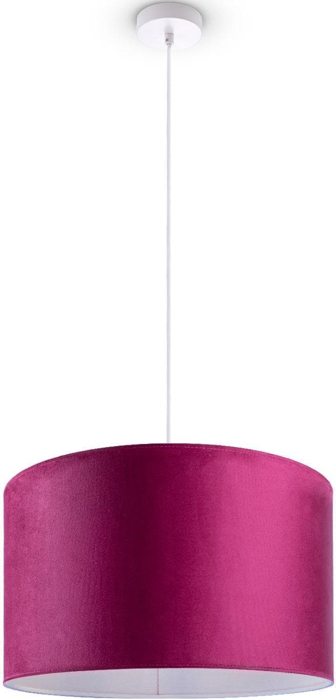 Paco Home Pendelleuchte Hugo uni Color, Velour, E27, 1,5m Kabel