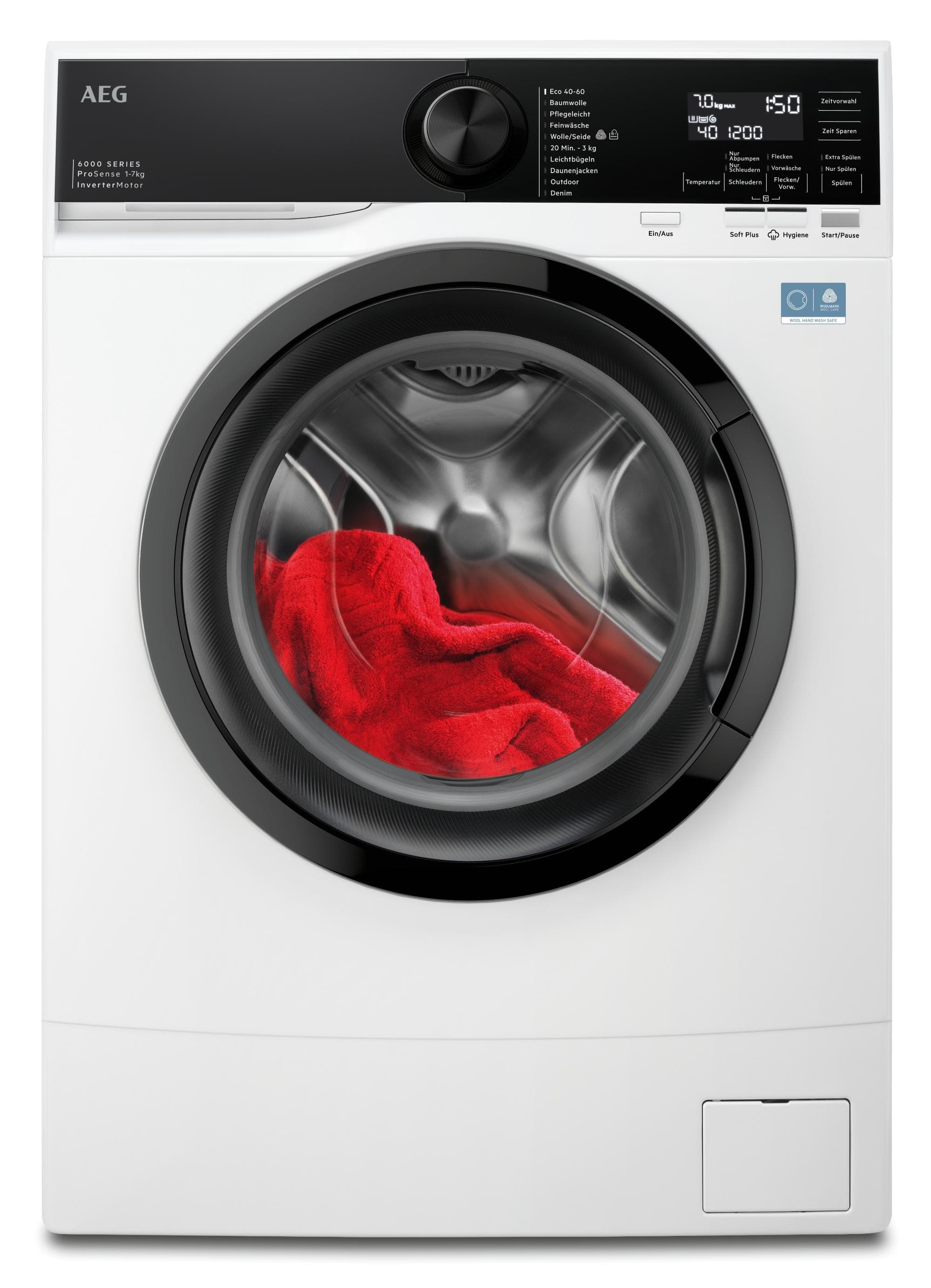 AEG Waschmaschine LSR6FA75470 Frontlader 7 kg mit Dampf-Hygiene-Programm