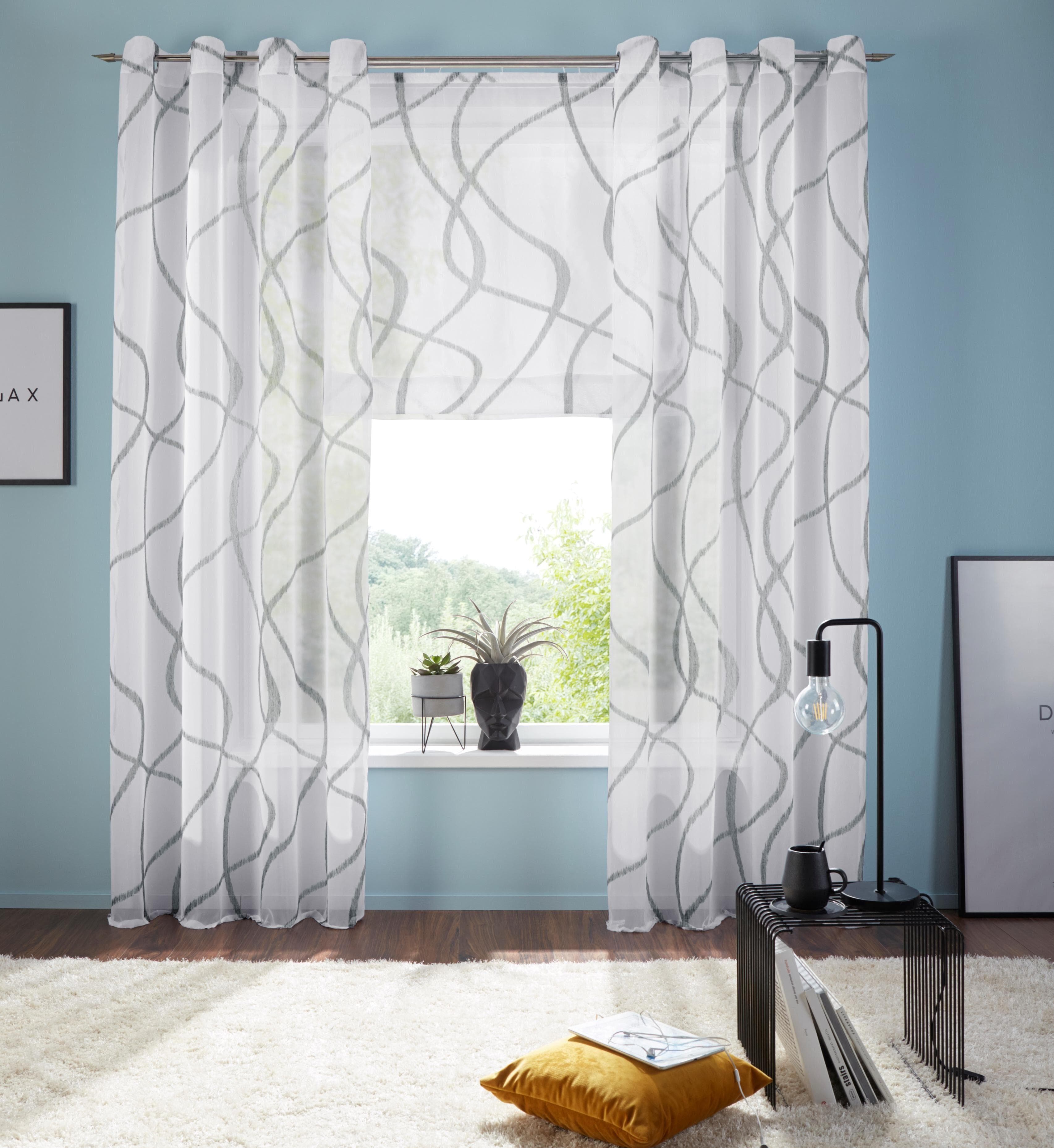 Gardine MY HOME Bene Grau Polyester