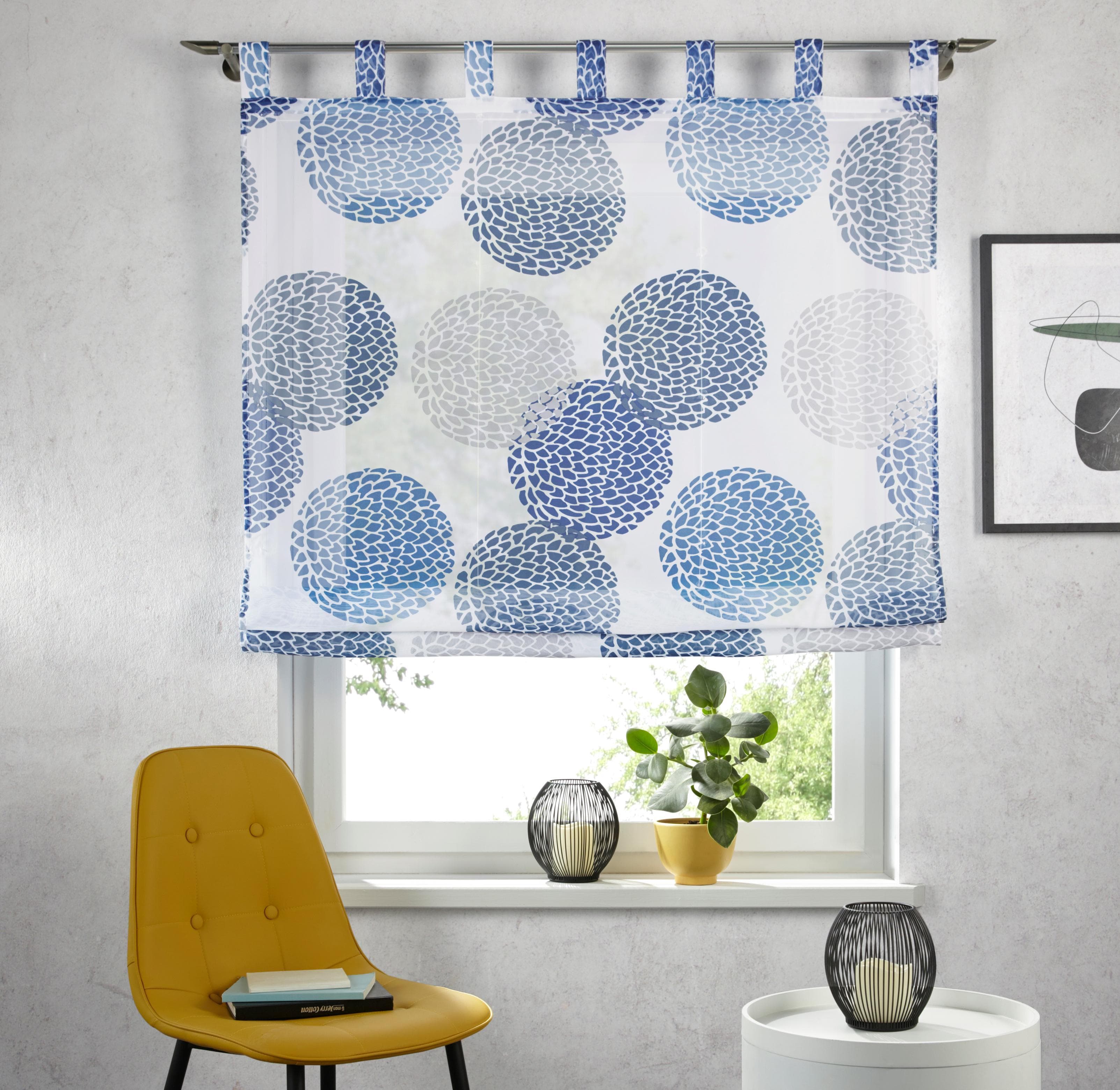OTTO HOME Raffrollo Belem Blau Weiß Transparent Voile