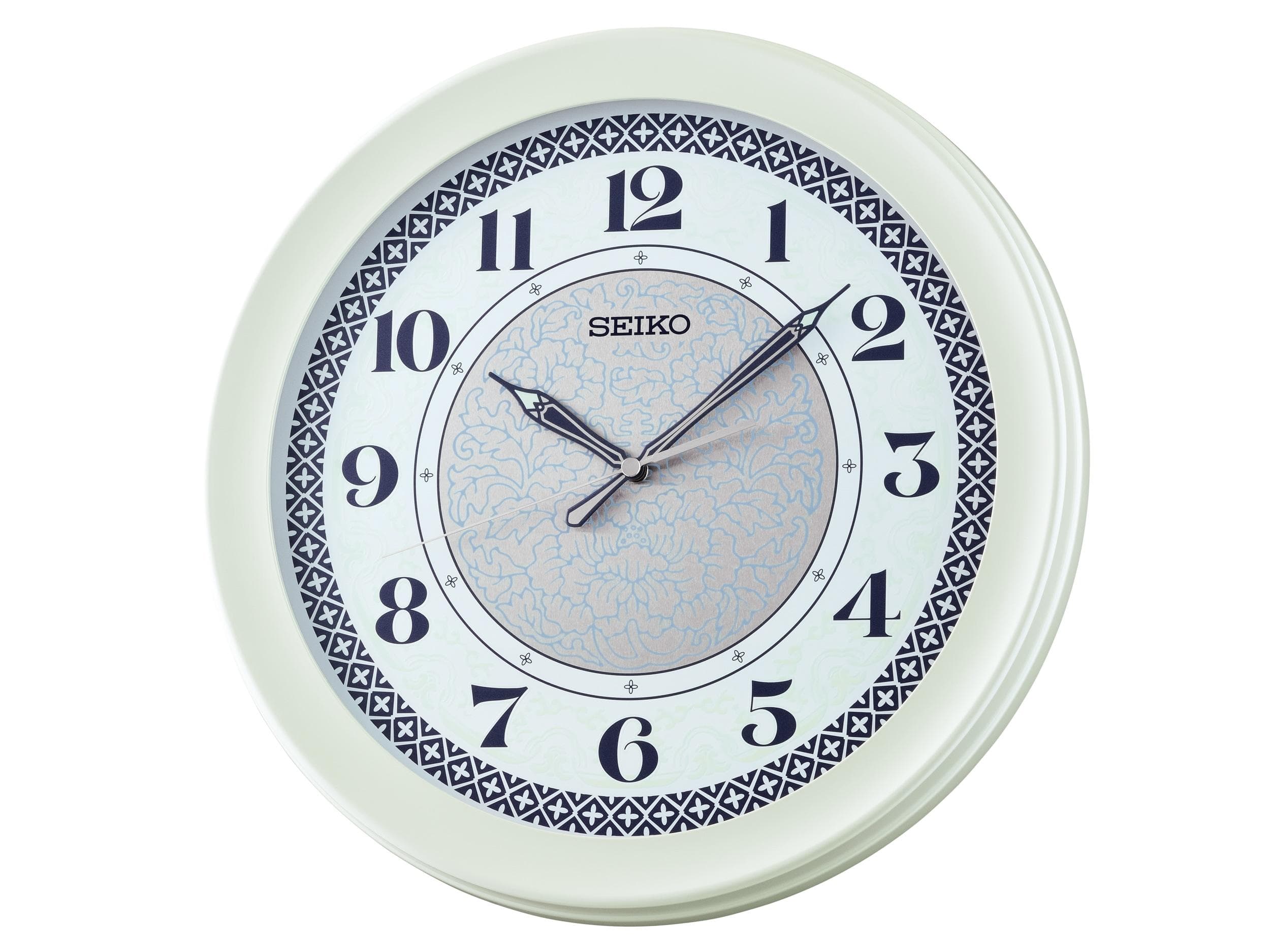 SEIKO Wanduhr Weiß Quarz 36,8cm mit Leuchtzeigern